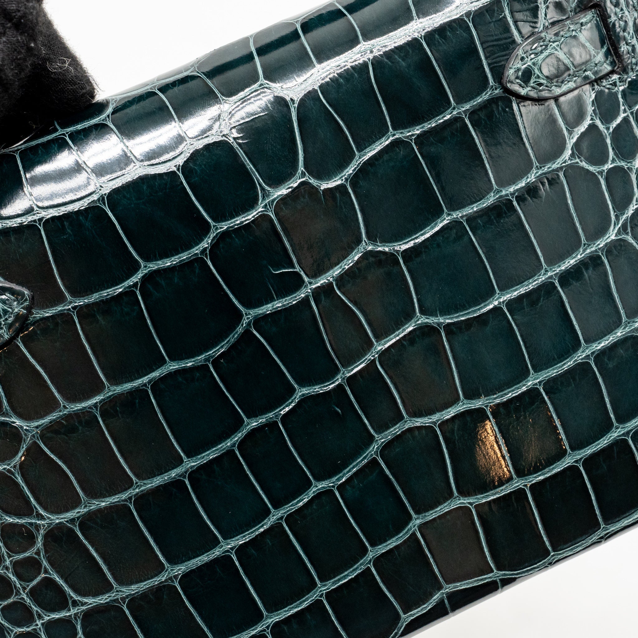 HERMES MINI KELLY II SHINY ALLIGATOR MISSISSIPPIENSIS 6O VERT CYPRES GHW - Image 13
