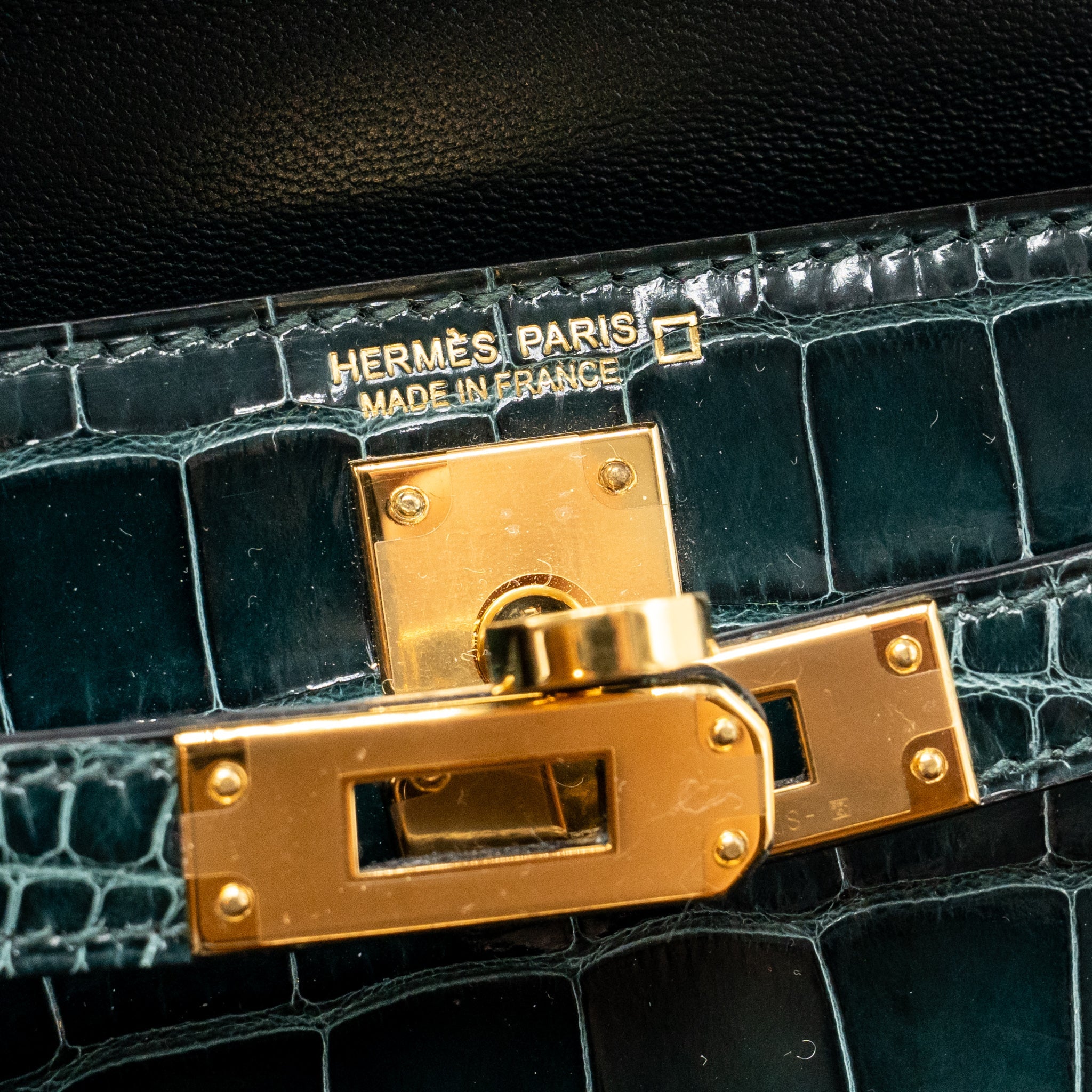 HERMES MINI KELLY II SHINY ALLIGATOR MISSISSIPPIENSIS 6O VERT CYPRES GHW - Image 16