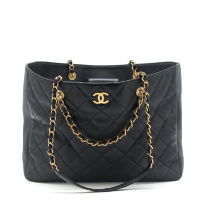 CHANEL SUPPLE TOTE BLACK GHW (MICROCHIP)
