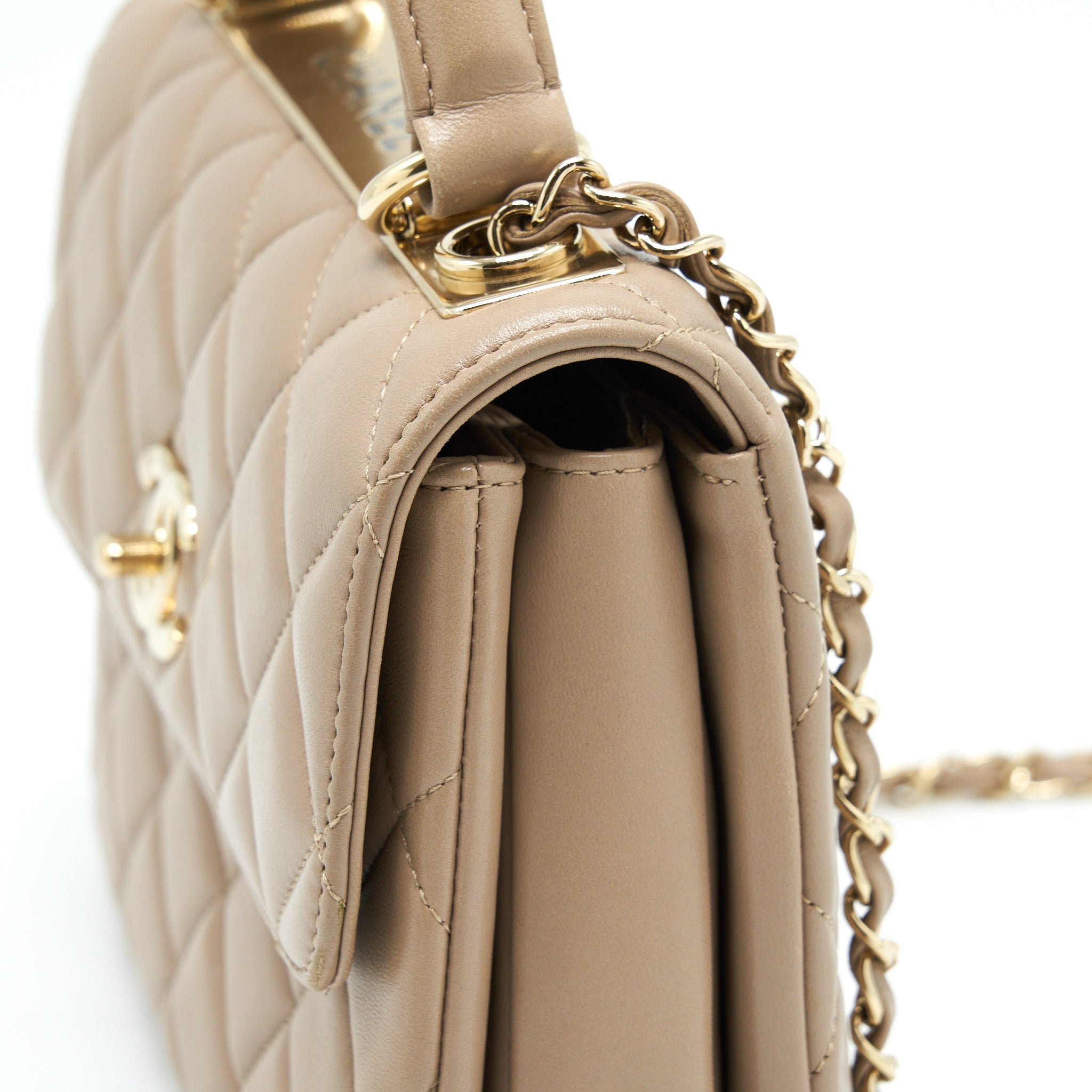 CHANEL TRENDY CC FLAP BAG LAMBSKIN BEIGE LGHW - Image 8