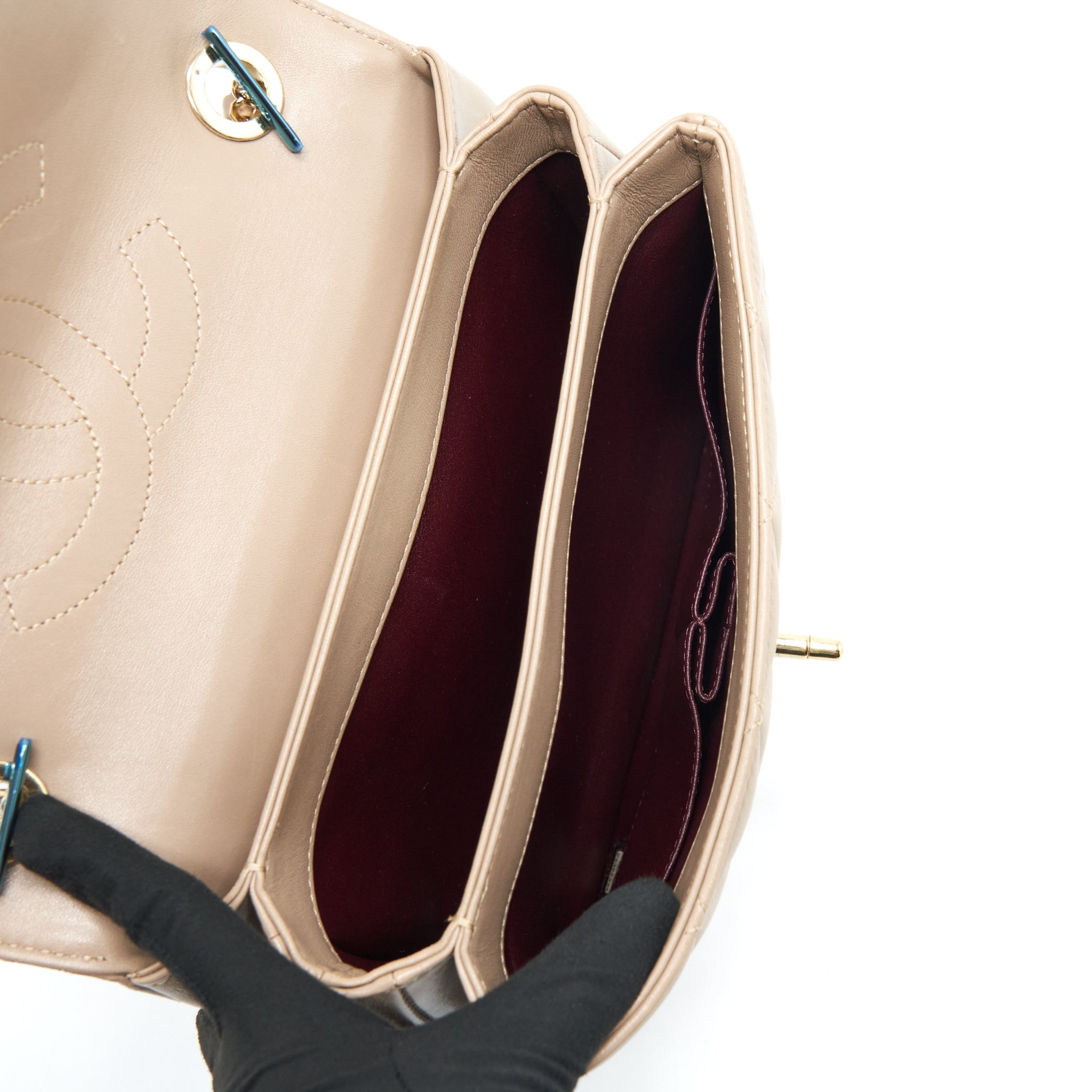 CHANEL TRENDY CC FLAP BAG LAMBSKIN BEIGE LGHW - Image 6
