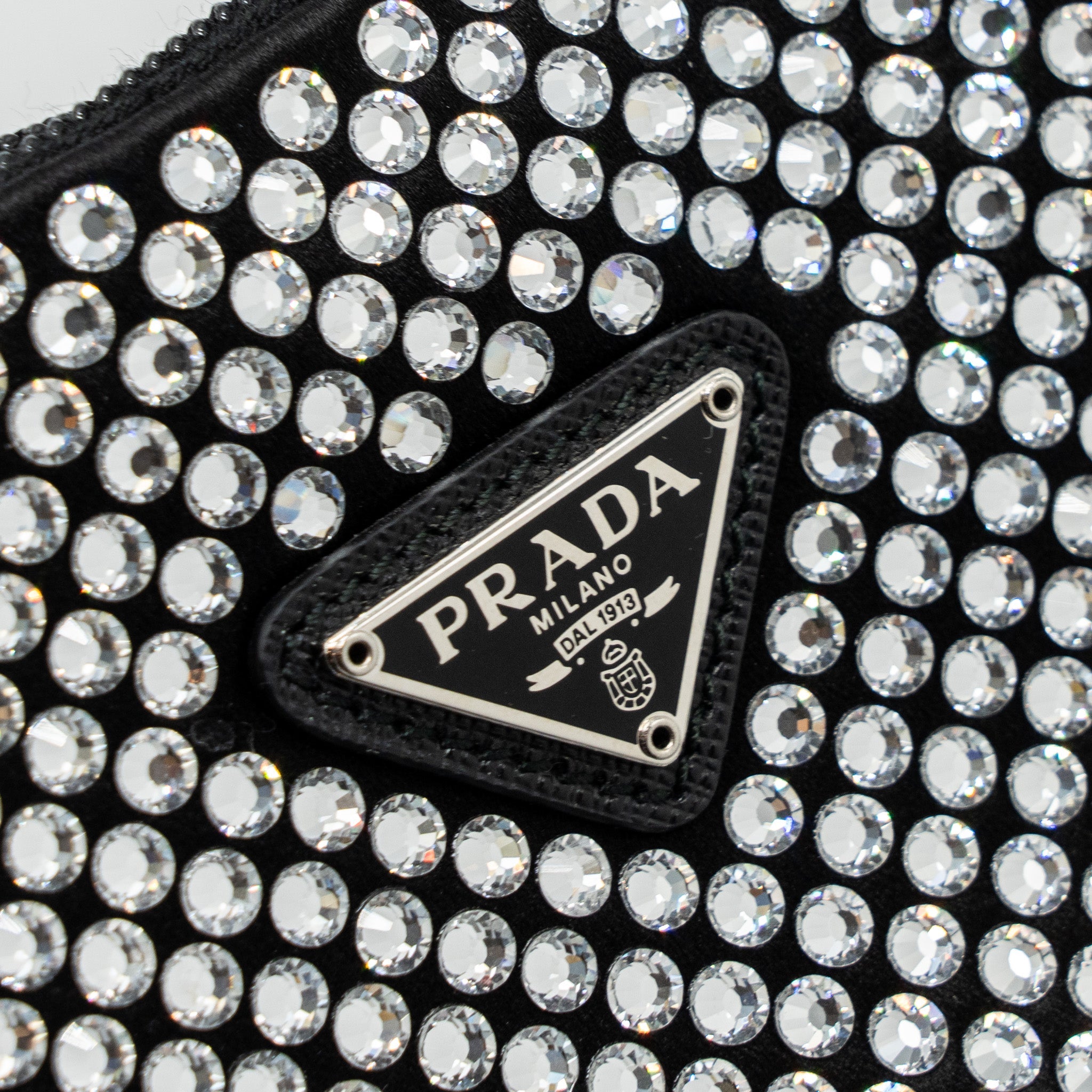 PRADA REEDITION 2000 MINI BAG SATIN WITH CRYSTAL BLACK SHW - Image 8