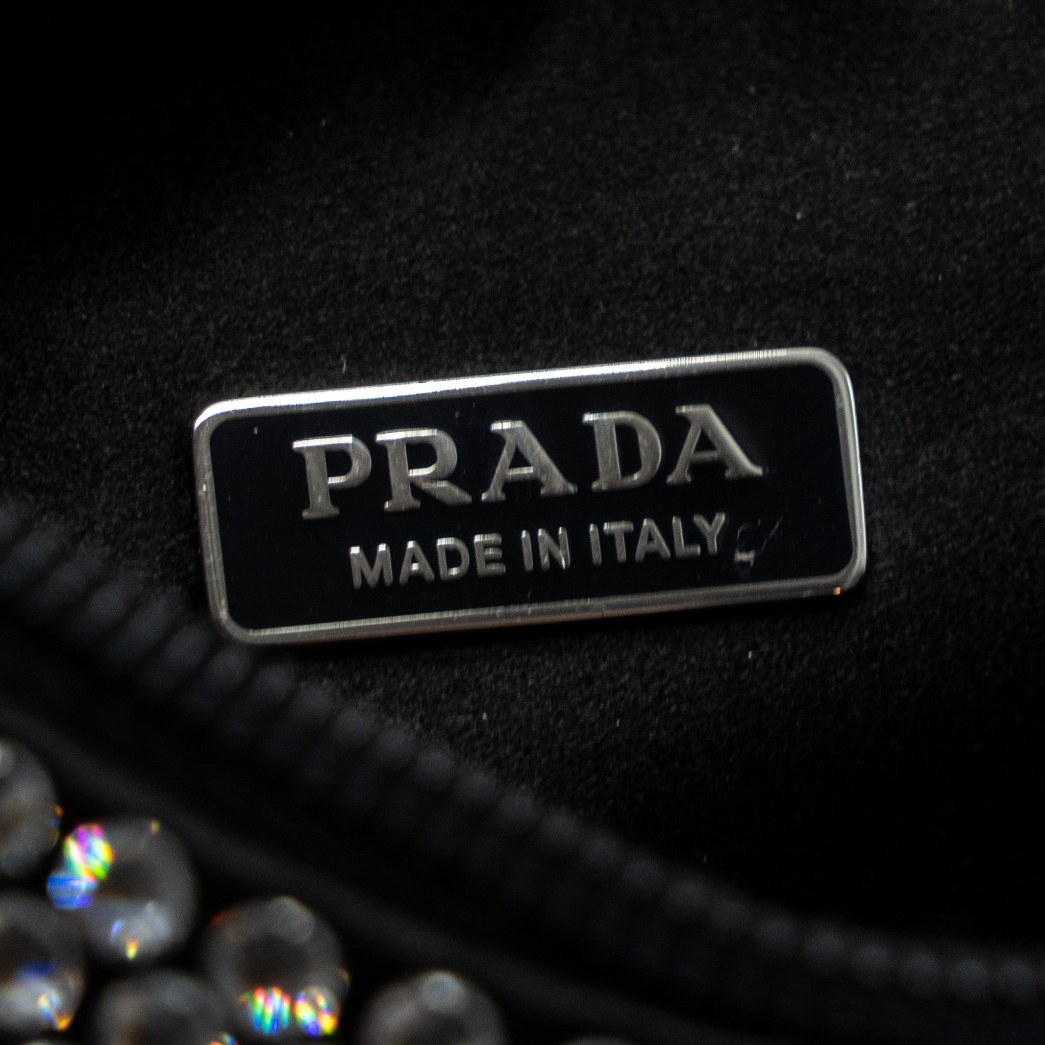 PRADA REEDITION 2000 MINI BAG SATIN WITH CRYSTAL BLACK SHW - Image 10