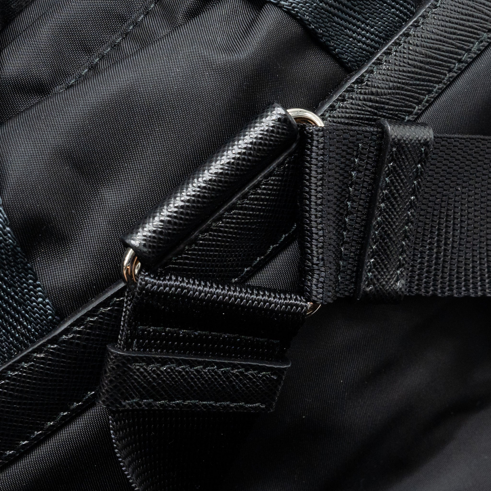 PRADA BACKPACK RE-NYLON/SAFFIANO BLACK SHW - Image 16