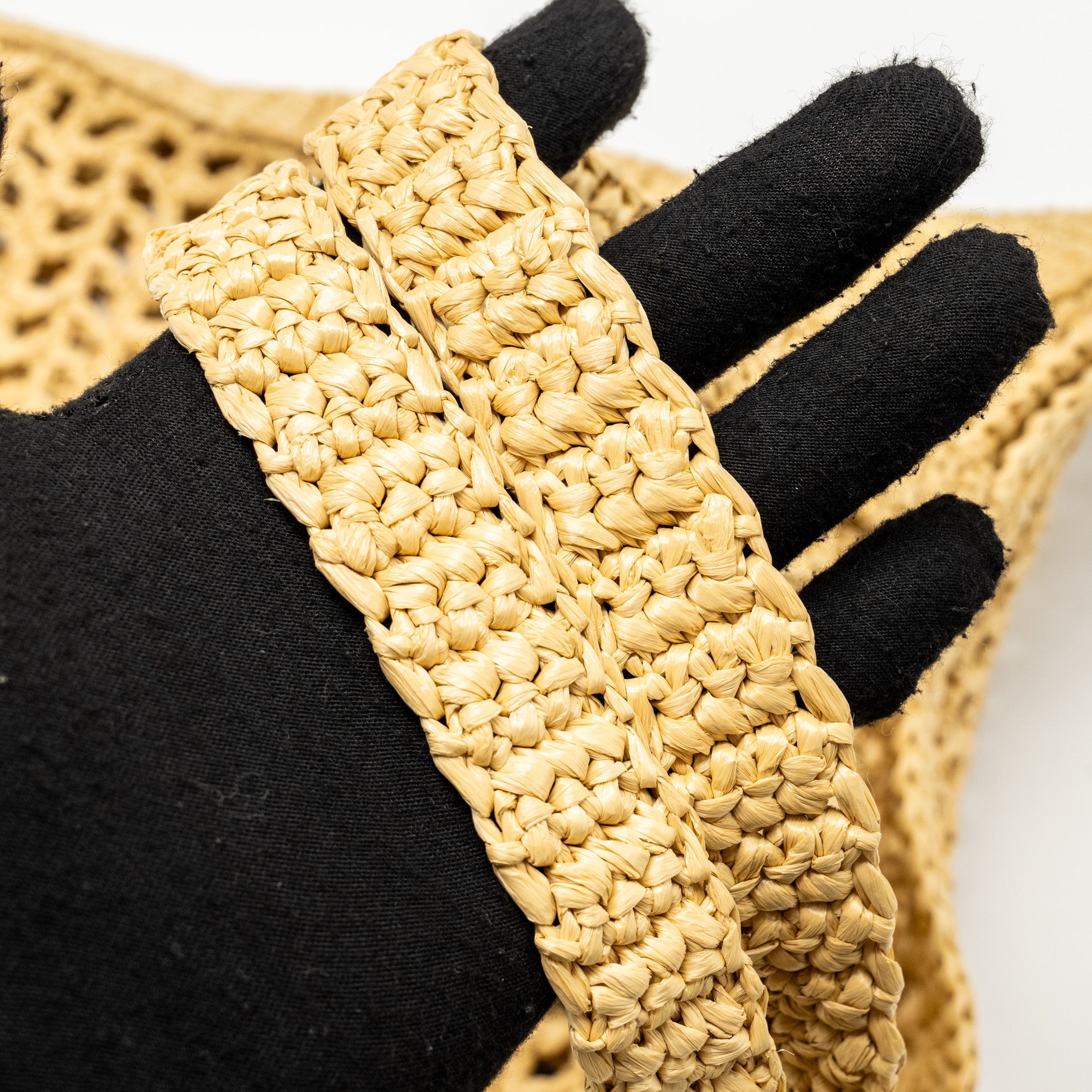 PRADA CROCHET TOTE BAG RAFFIA TAN - Image 8