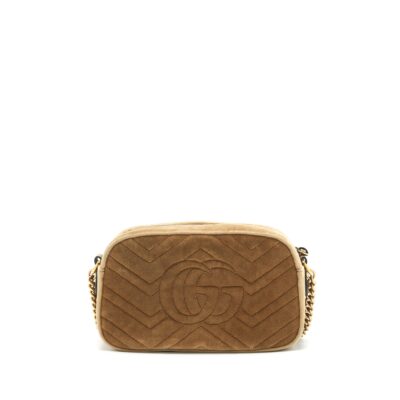 Alternative view of GUCCI GG MARMONT CAMERA BAG VELVET GOLD TAN GHW