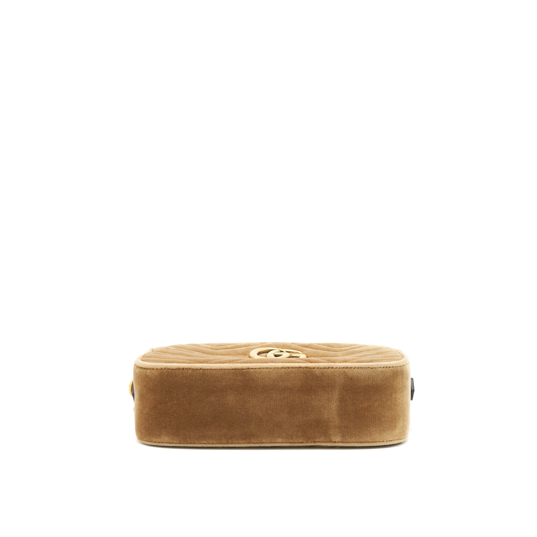 GUCCI GG MARMONT CAMERA BAG VELVET GOLD TAN GHW - Image 5