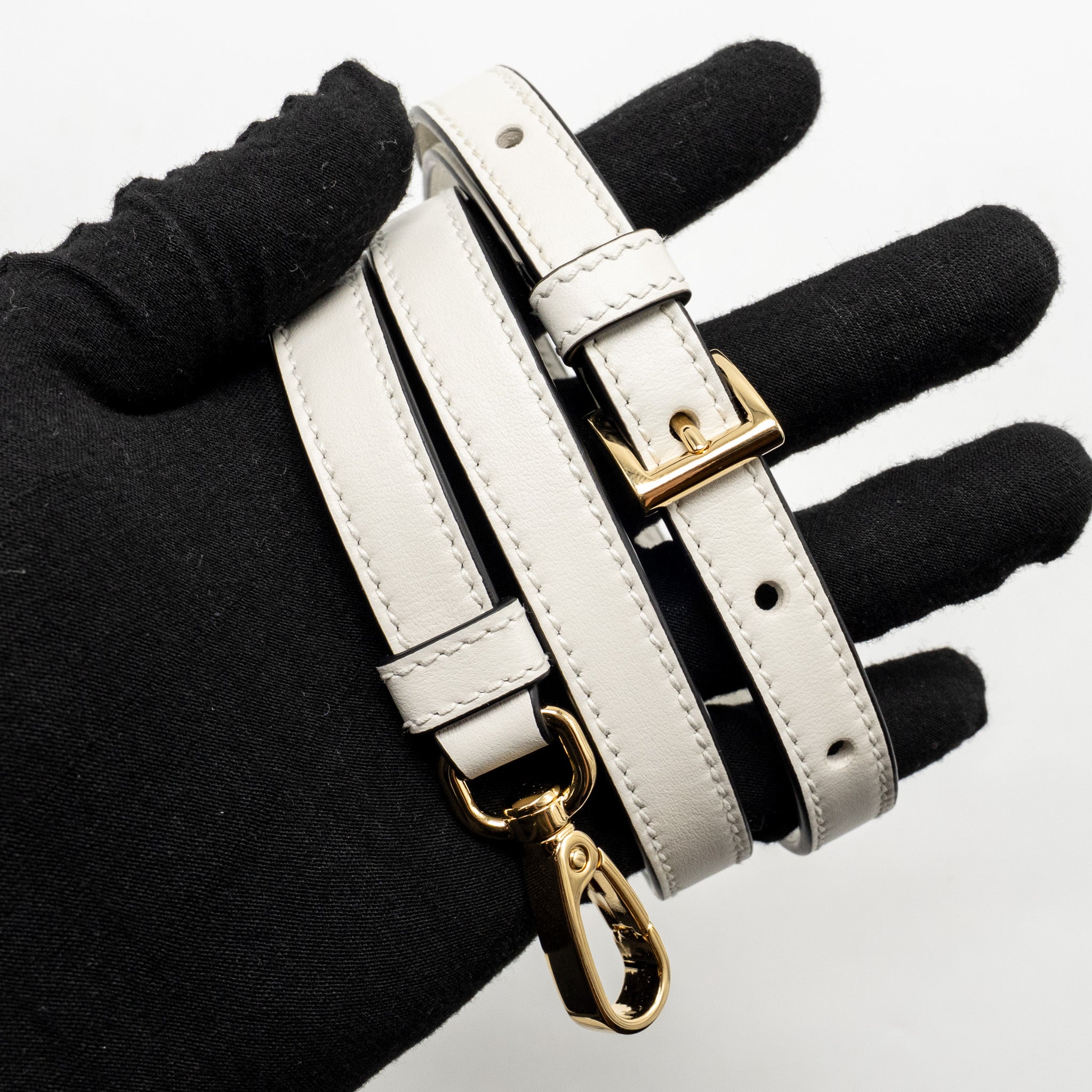 PRADA ARQUÉ SMALL SHOULDER BAG CALFSKIN WHITE GHW - Image 17