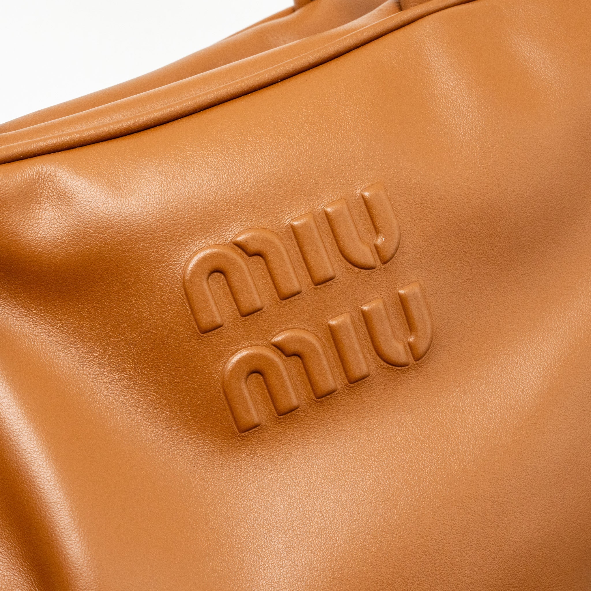 MIU MIU LARGE BEAU BAG CALFSKIN COGNAC GHW - Image 13