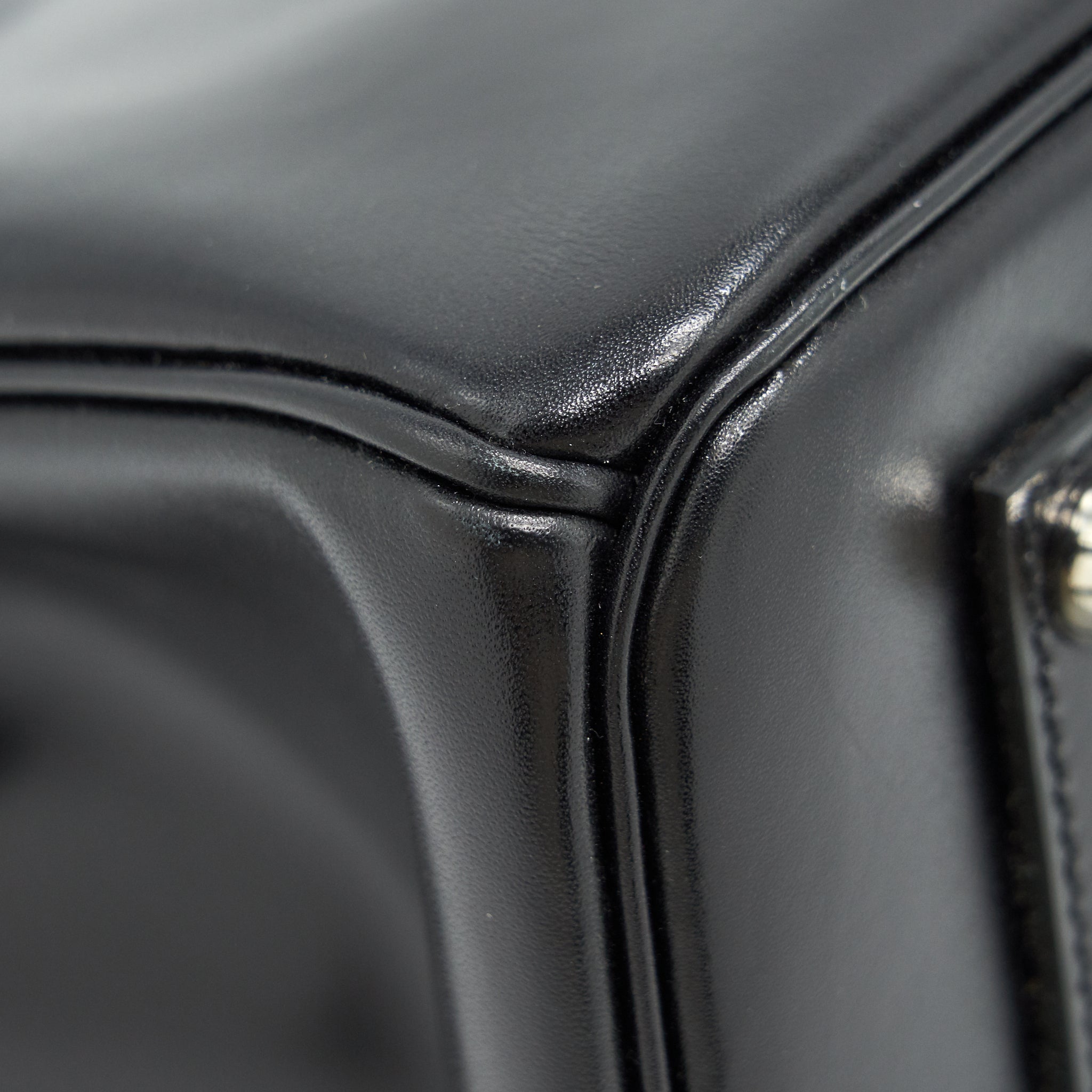 HERMES BIRKIN 35 BOX LEATHER BLACK WITH PALLADIUM GUILLOCHE HARDWARE - Image 16