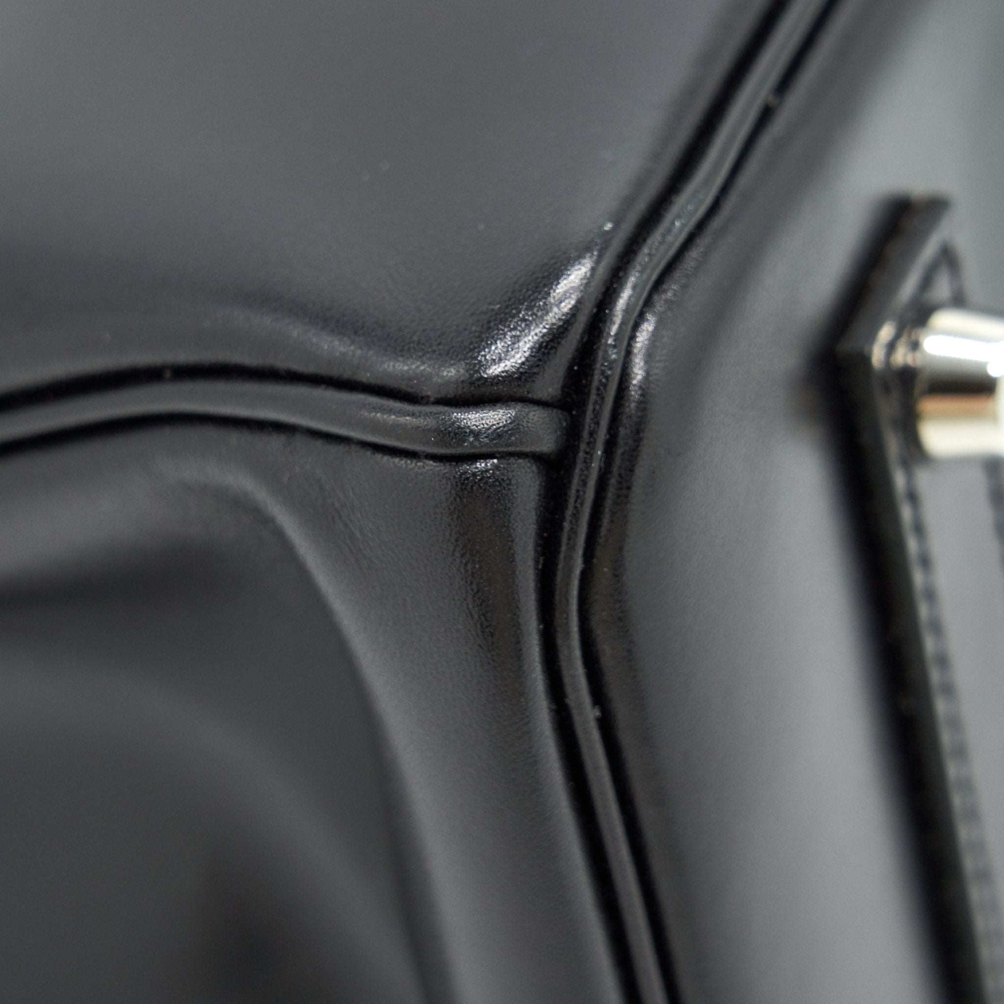 HERMES BIRKIN 35 BOX LEATHER BLACK WITH PALLADIUM GUILLOCHE HARDWARE - Image 18