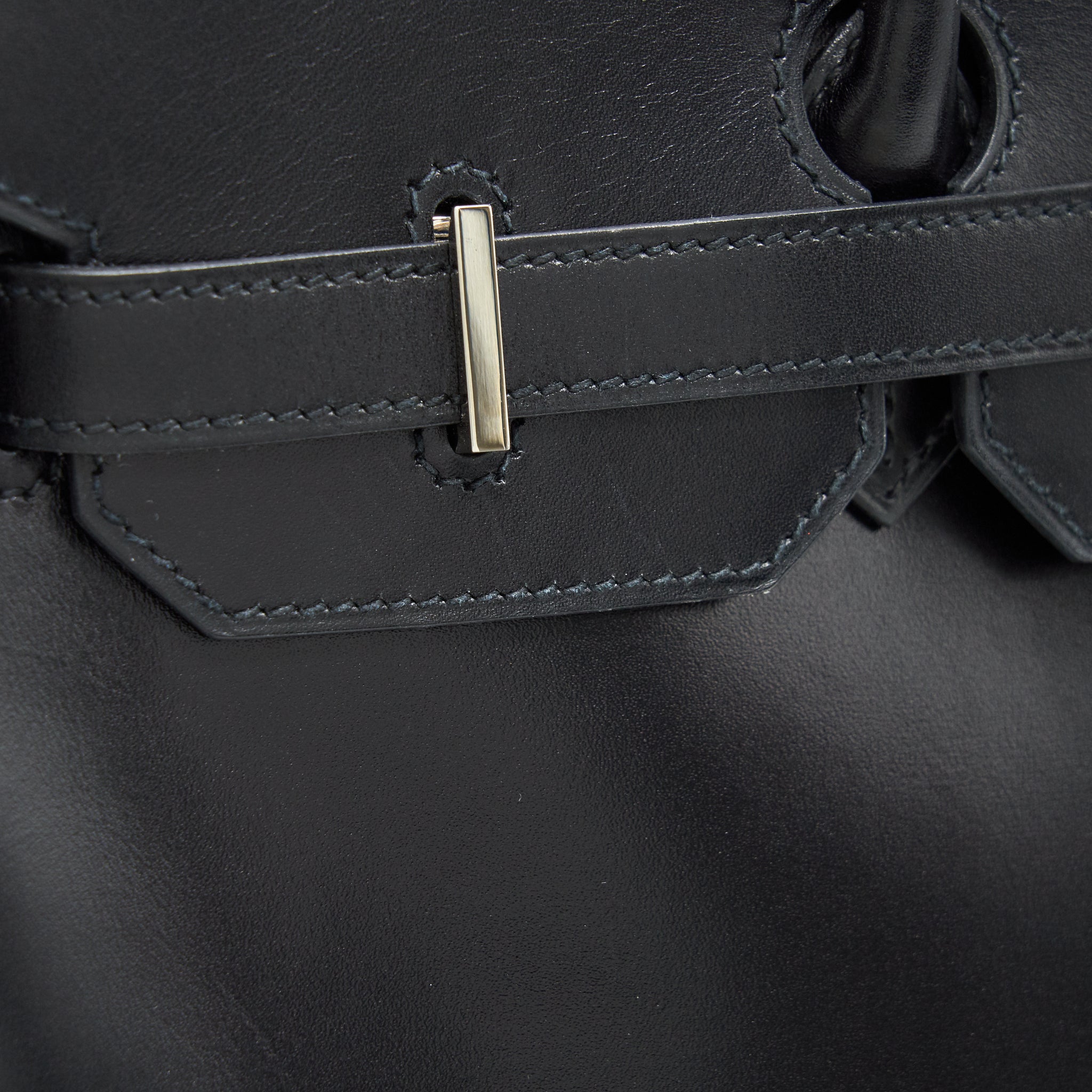 HERMES BIRKIN 35 BOX LEATHER BLACK WITH PALLADIUM GUILLOCHE HARDWARE - Image 12
