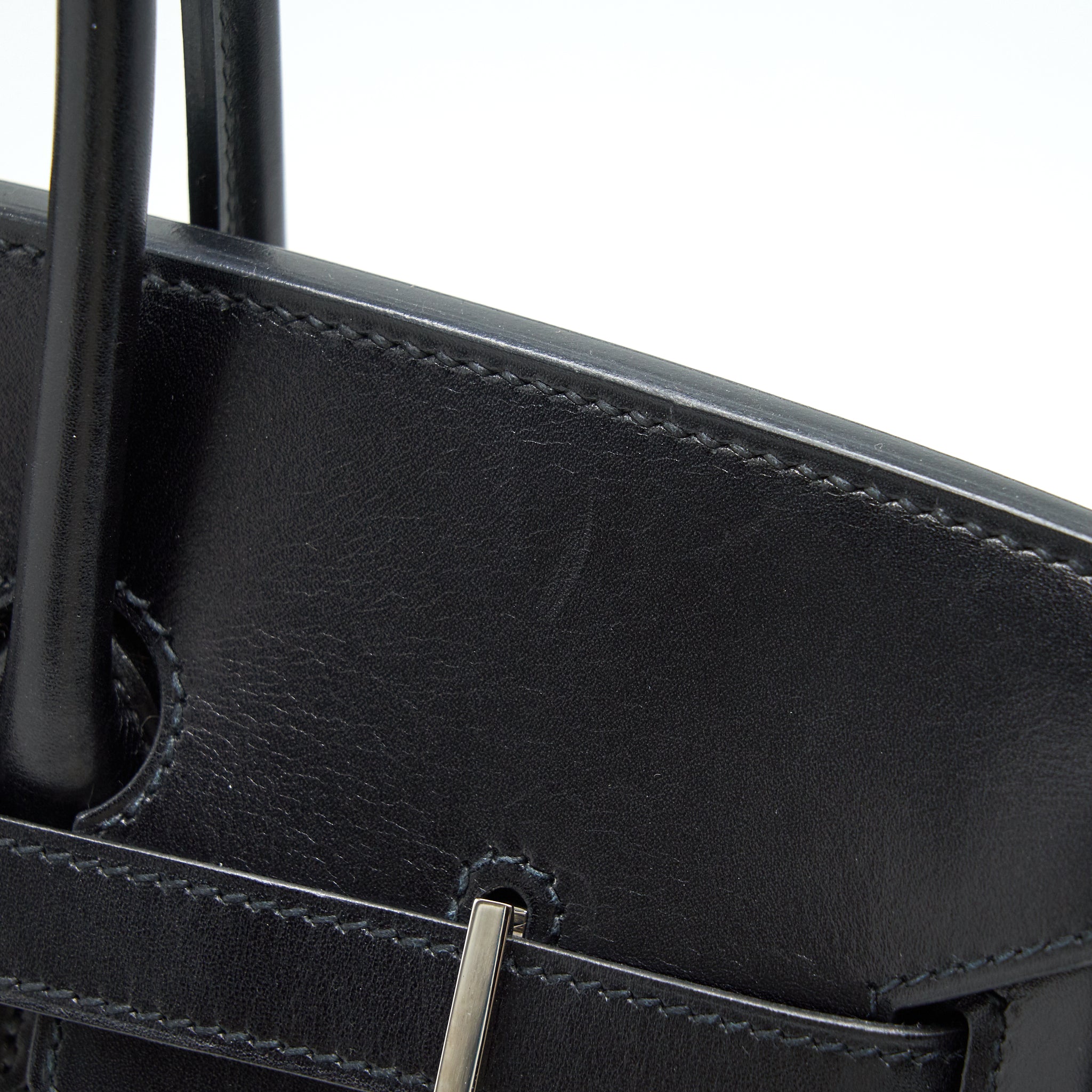 HERMES BIRKIN 35 BOX LEATHER BLACK WITH PALLADIUM GUILLOCHE HARDWARE - Image 13