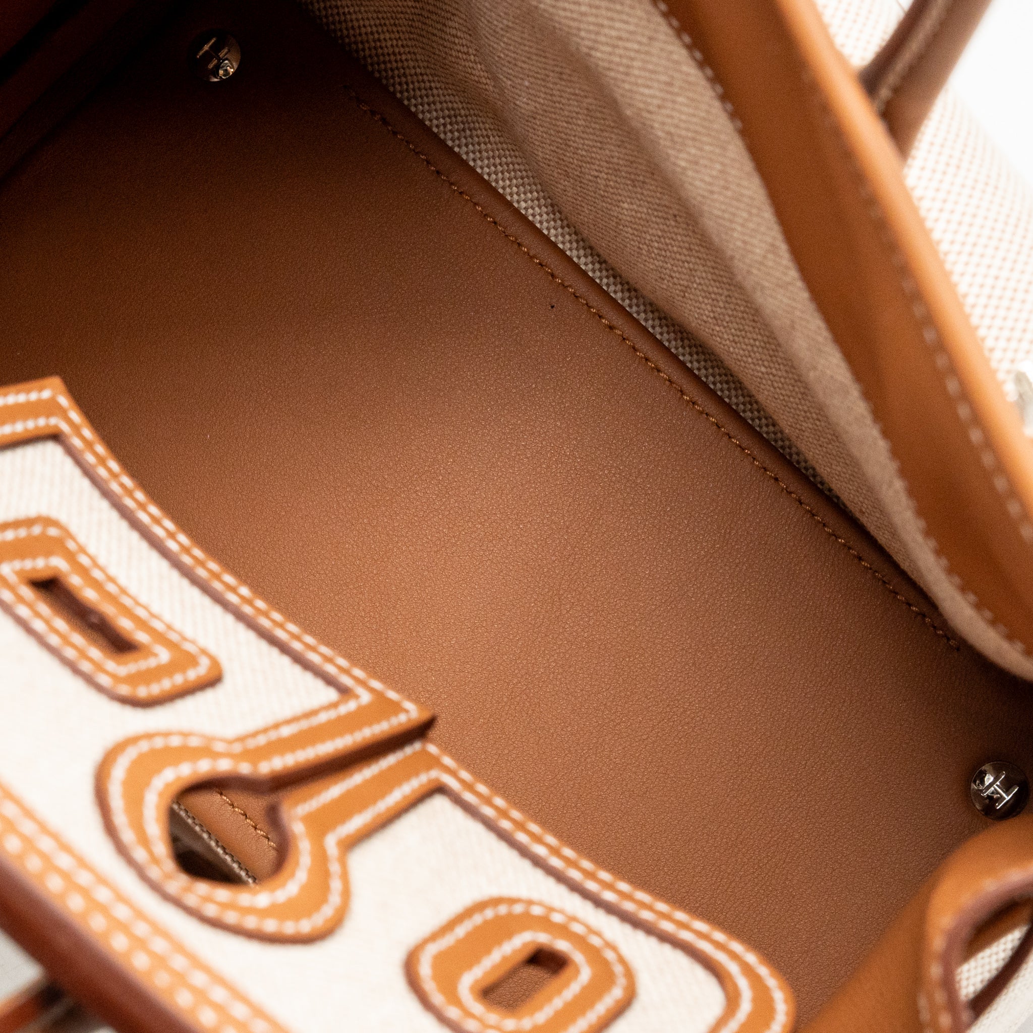 HERMES BIRKIN 25 CARGO TOILE H/SWIFT ECRU-BEIGE/GOLD SHW - Image 16
