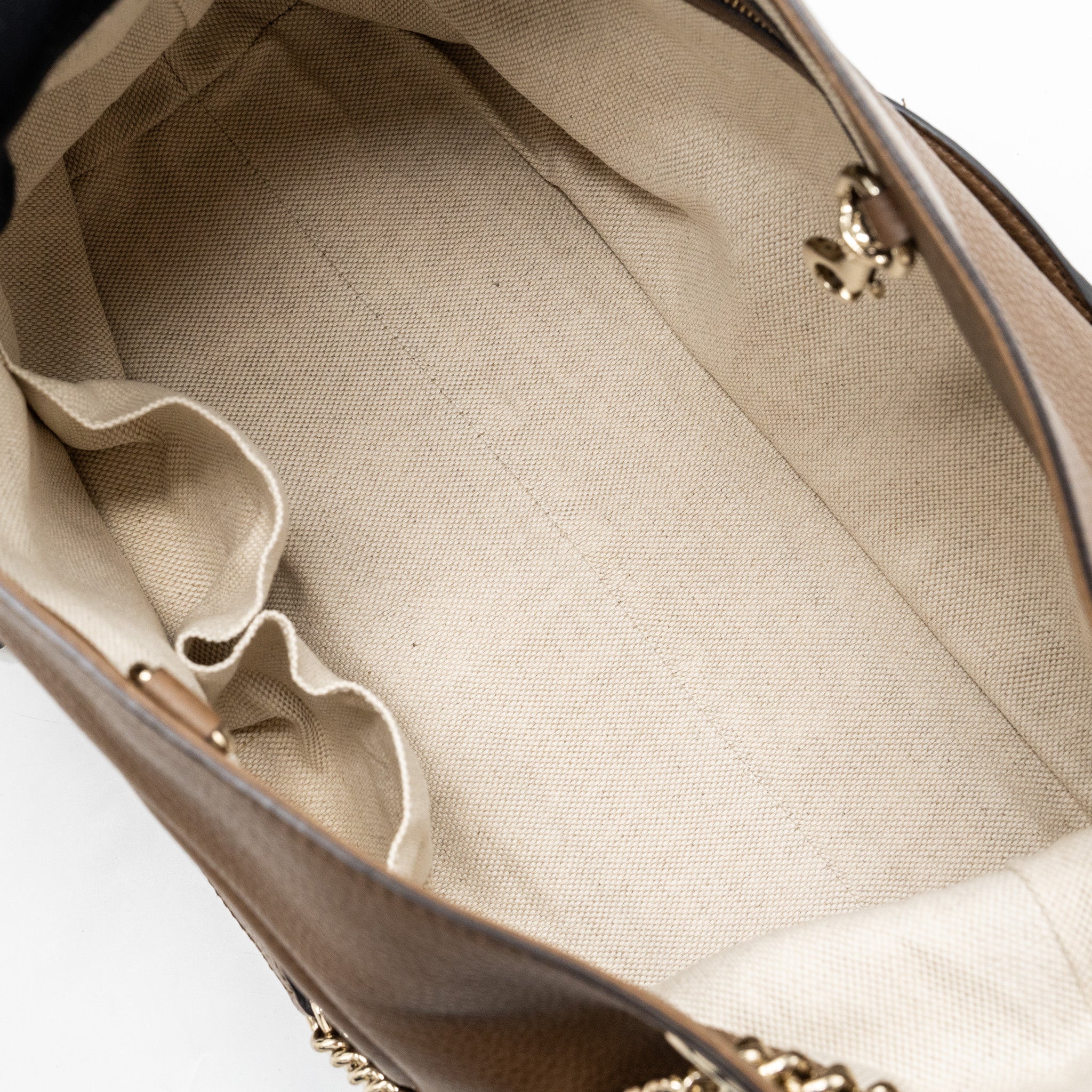 GUCCI DISCO TOTE BAG CALFSKIN BROWN LGHW - Image 9