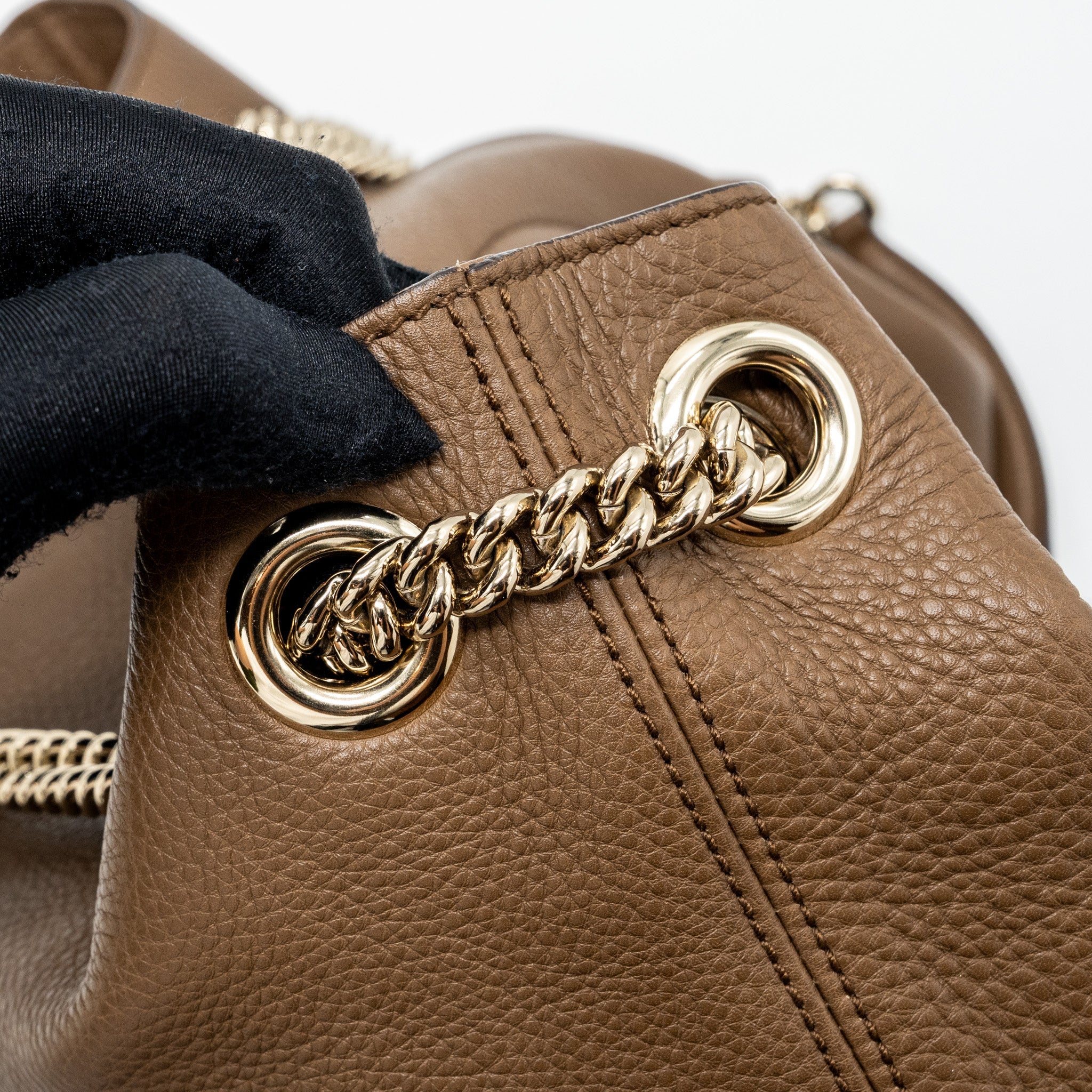 GUCCI DISCO TOTE BAG CALFSKIN BROWN LGHW - Image 12
