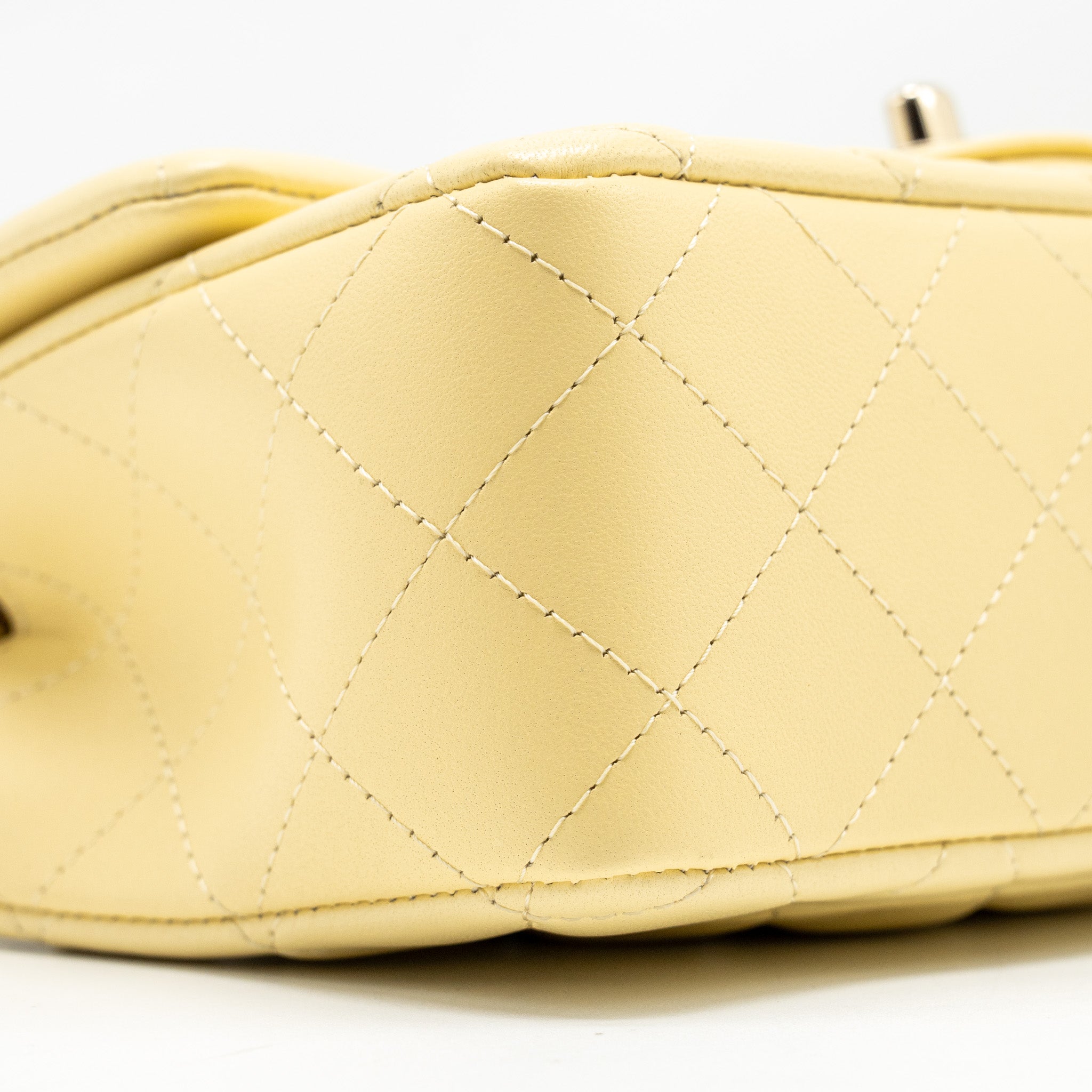 CHANEL MINI RECTANGULAR FLAP BAG LAMBSKIN YELLOW LGHW - Image 6
