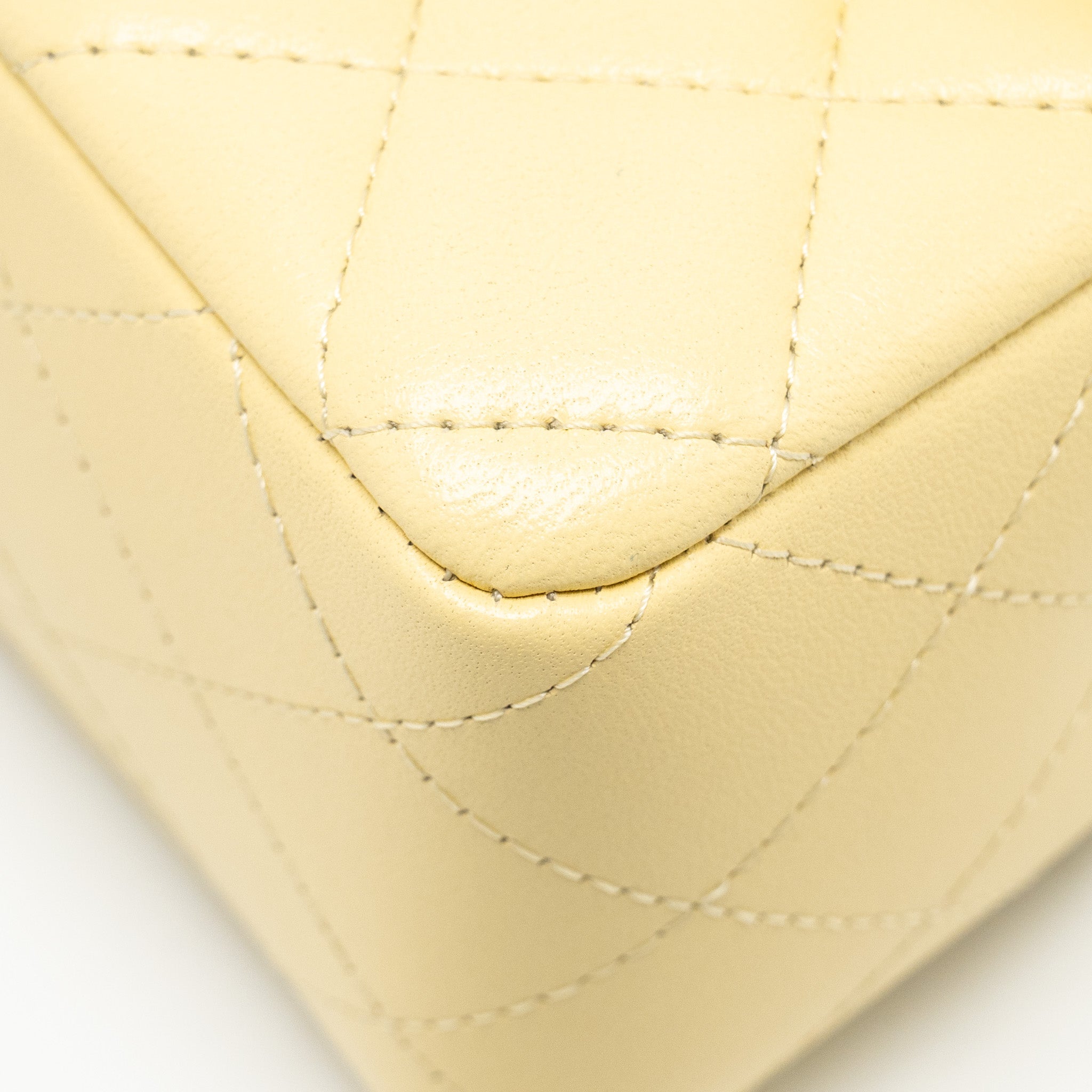 CHANEL MINI RECTANGULAR FLAP BAG LAMBSKIN YELLOW LGHW - Image 8