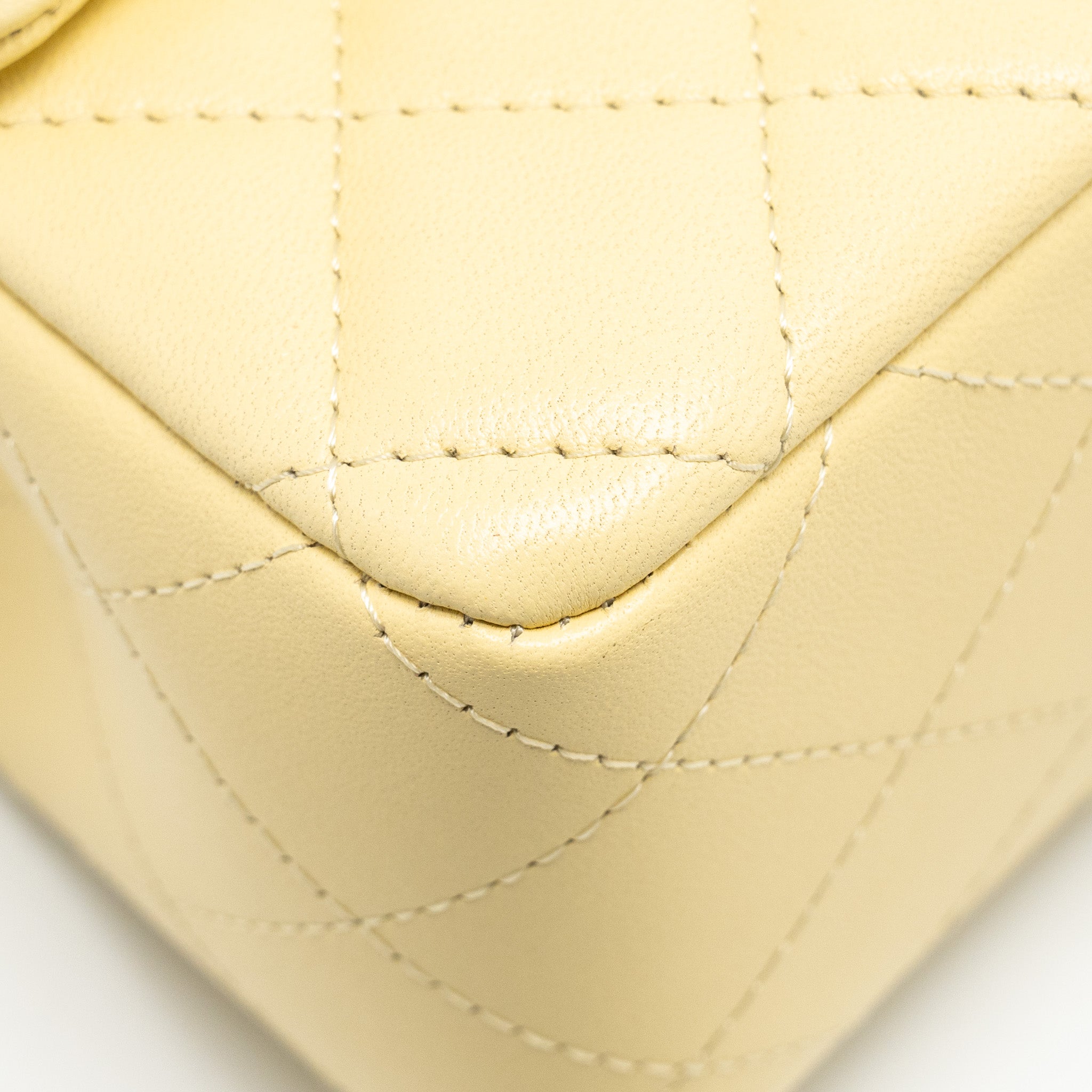 CHANEL MINI RECTANGULAR FLAP BAG LAMBSKIN YELLOW LGHW - Image 9