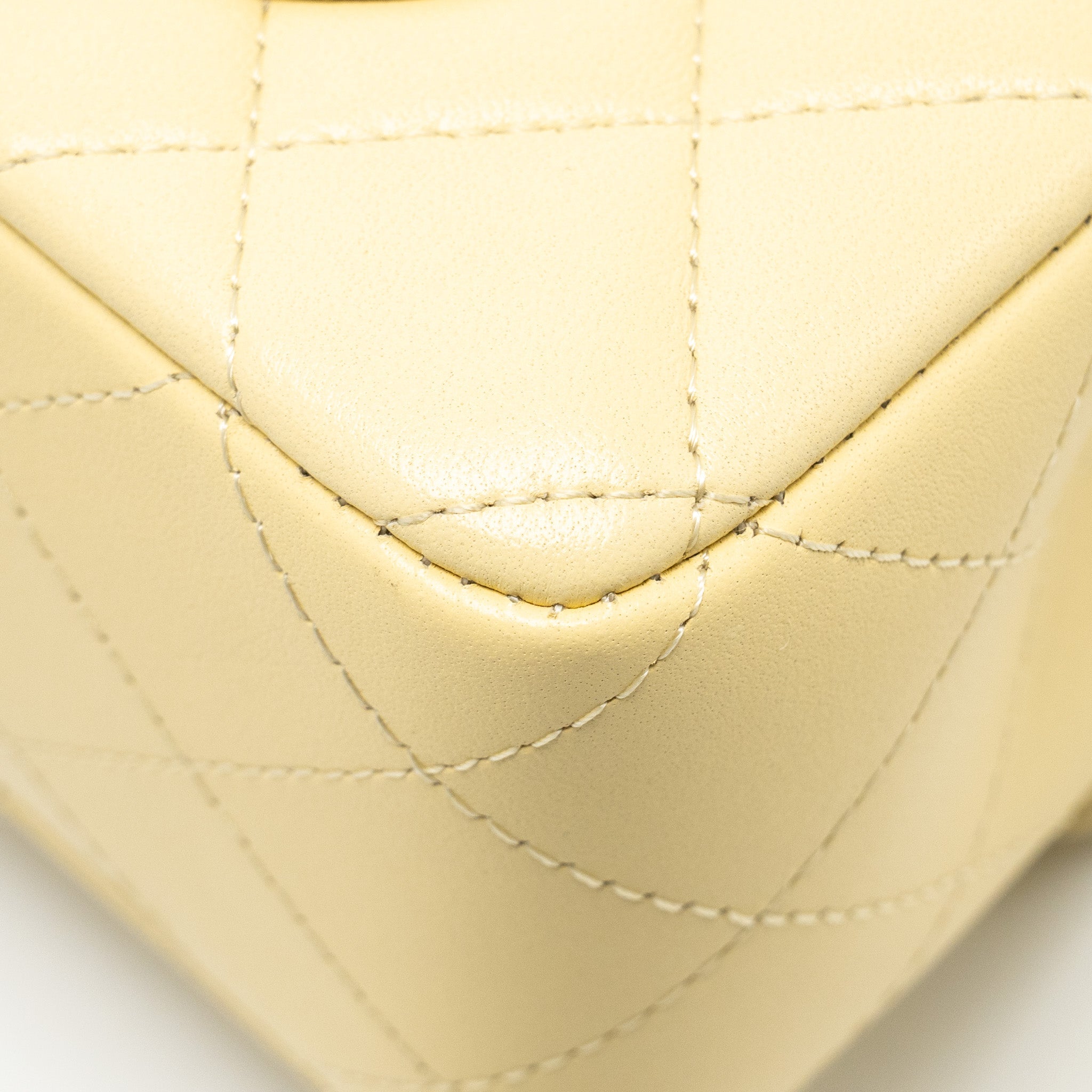 CHANEL MINI RECTANGULAR FLAP BAG LAMBSKIN YELLOW LGHW - Image 10