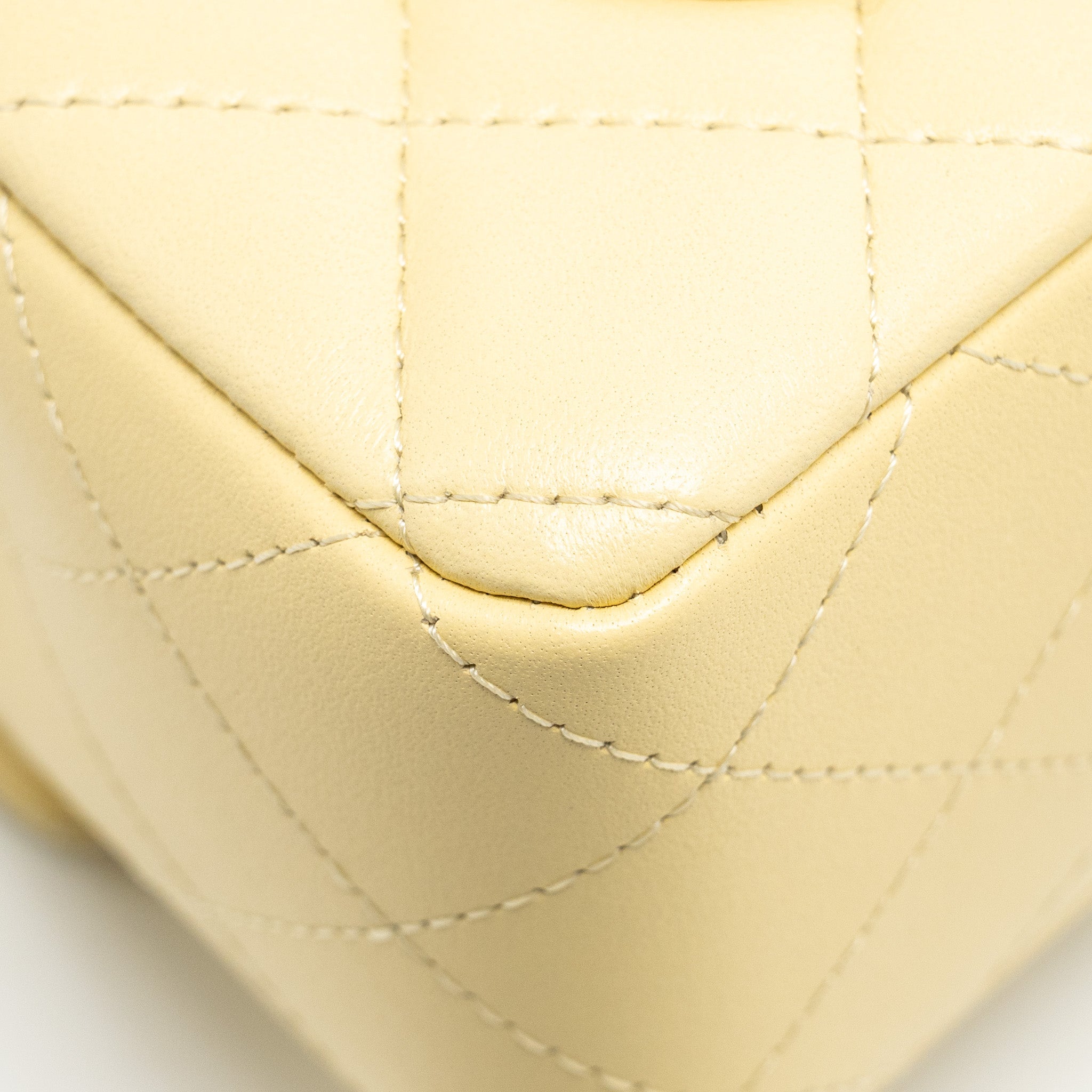 CHANEL MINI RECTANGULAR FLAP BAG LAMBSKIN YELLOW LGHW - Image 11