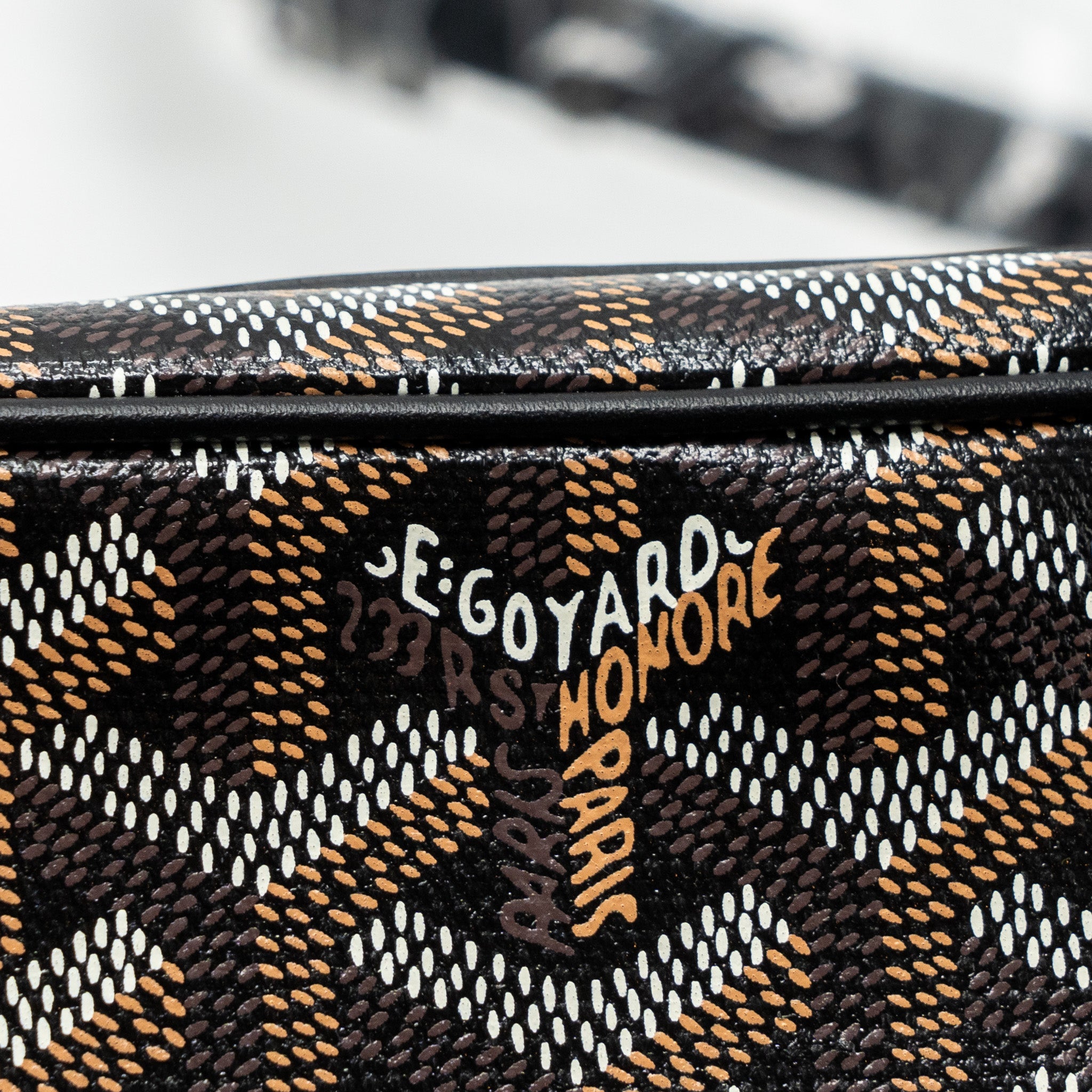 GOYARD CAP-VERT PM BAG CANVAS/ LEATHER BLACK SHW - Image 8