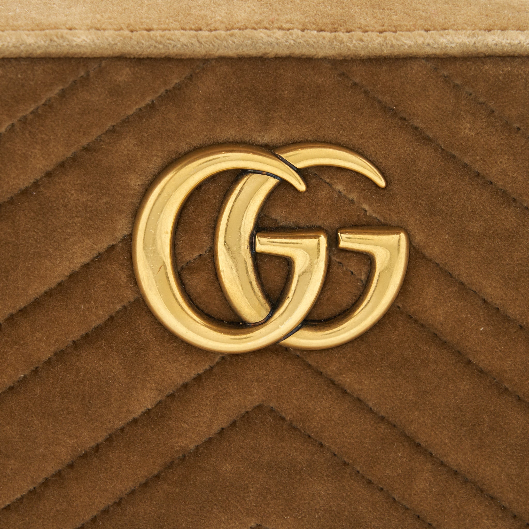 GUCCI GG MARMONT CAMERA BAG VELVET GOLD TAN GHW - Image 7