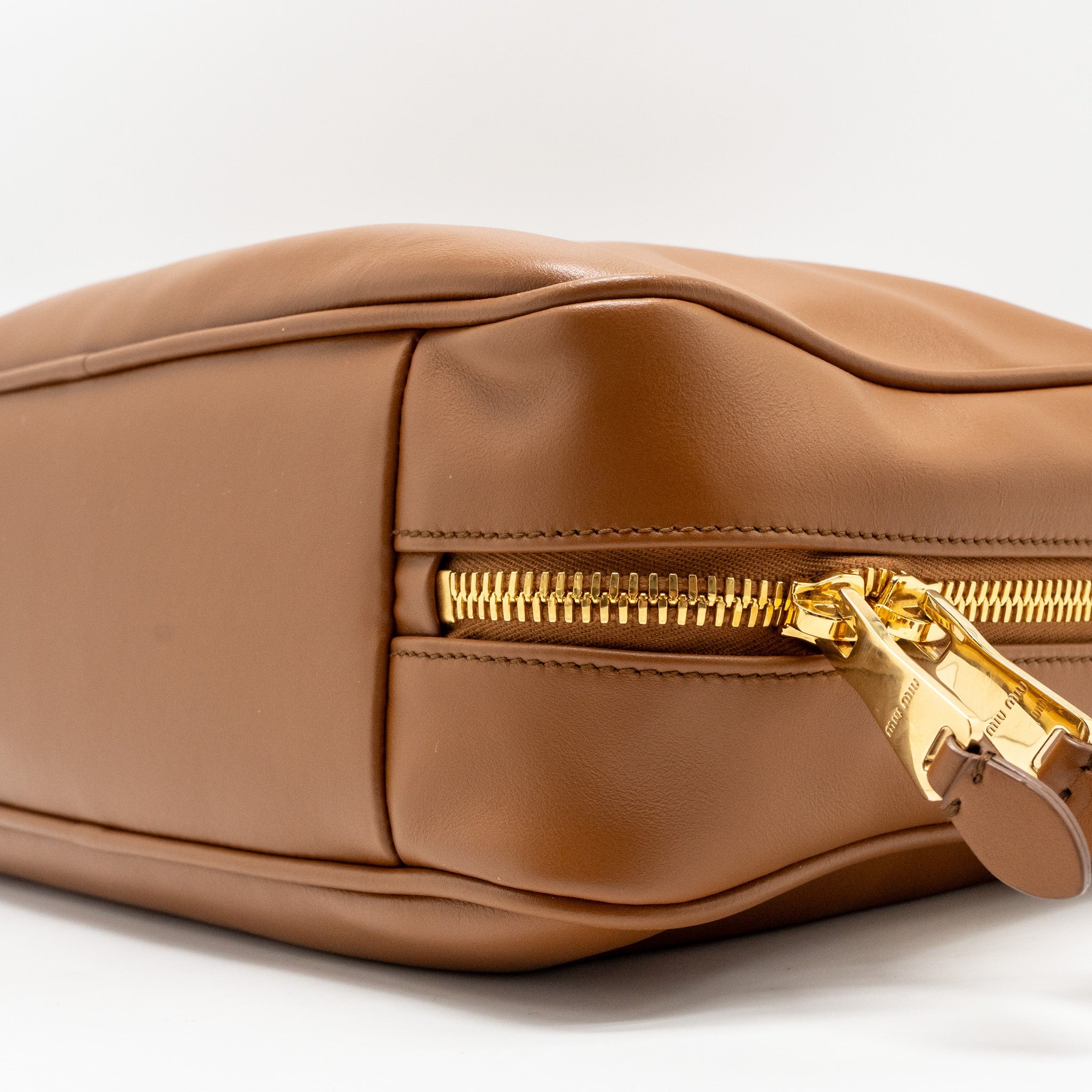 MIU MIU LARGE BEAU BAG CALFSKIN COGNAC GHW - Image 7