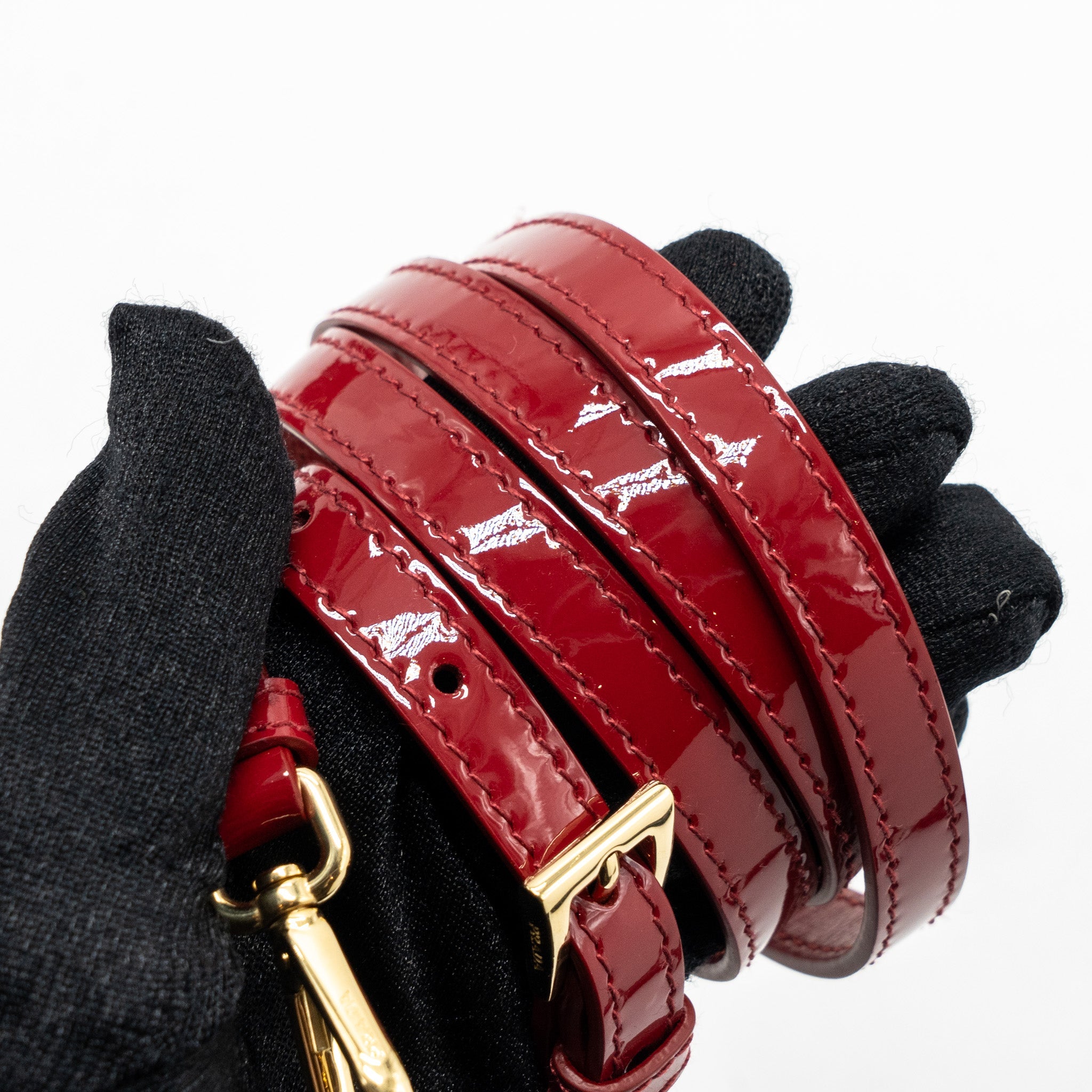 PRADA SMALL GALLERIA BAG PATENT CHERRY GHW - Image 14
