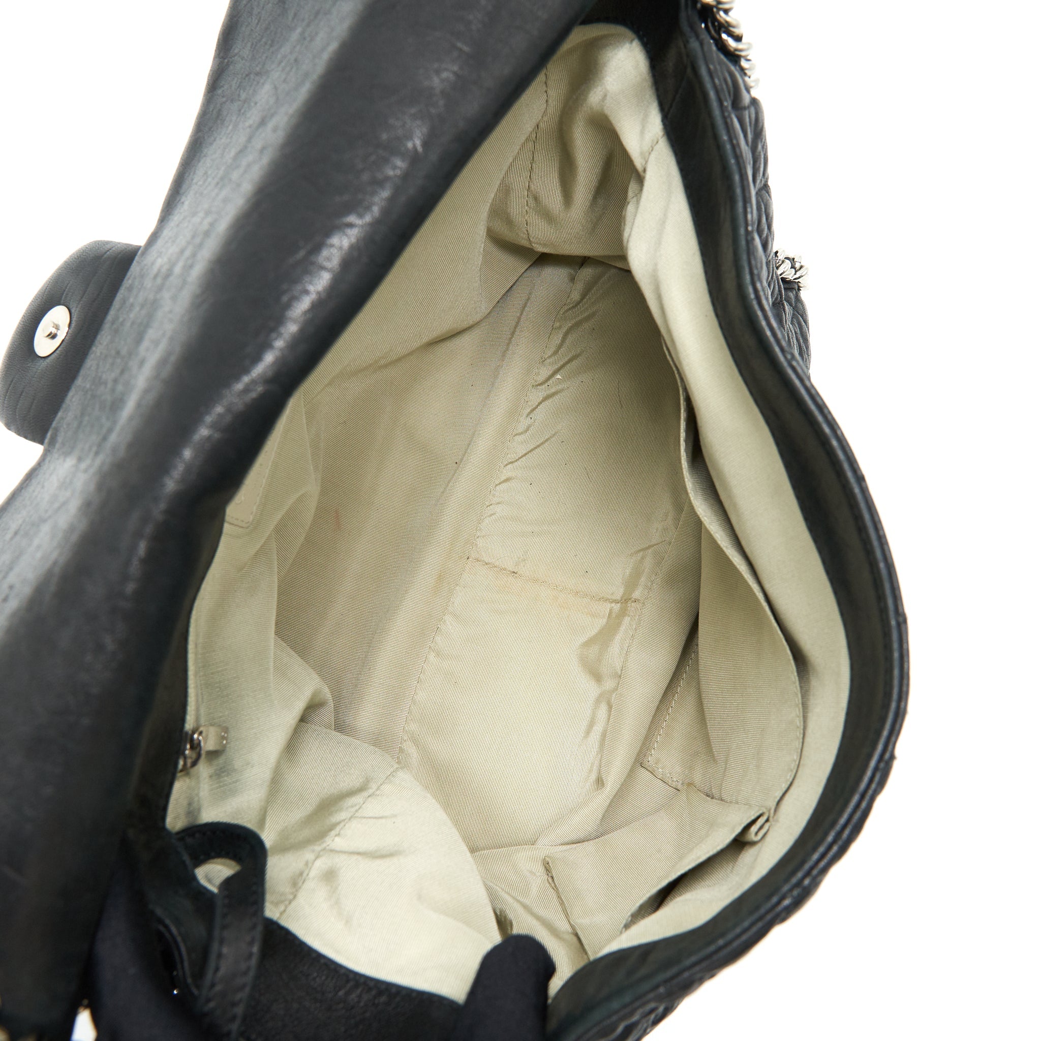 CHANEL QUILTED LEATHER WITH CHAIN SHOULDER BAG XL BLACK SHW - Image 7
