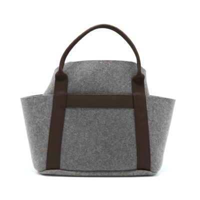 Alternative view of HERMES SAC DE PANSAGE GROOM 2WAY TOTE SHOULDER BAG WOOL/FABRIC GREY SHW
