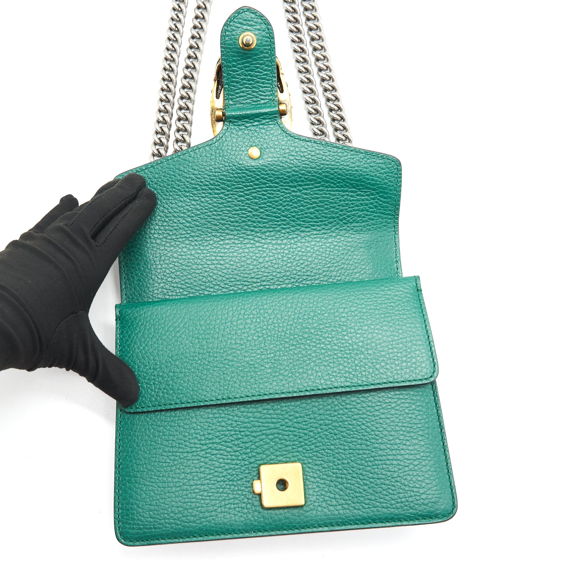 GUCCI DIONYSUS MINI LEATHER BAG GREEN - Image 9