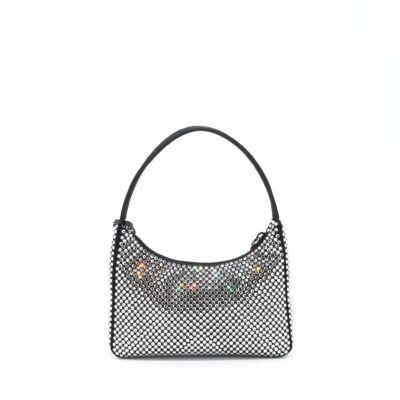 Alternative view of PRADA RE-EDITION 2000 CRYSTAL HOBO BAG NYLON/LEATHER BLACK SHW