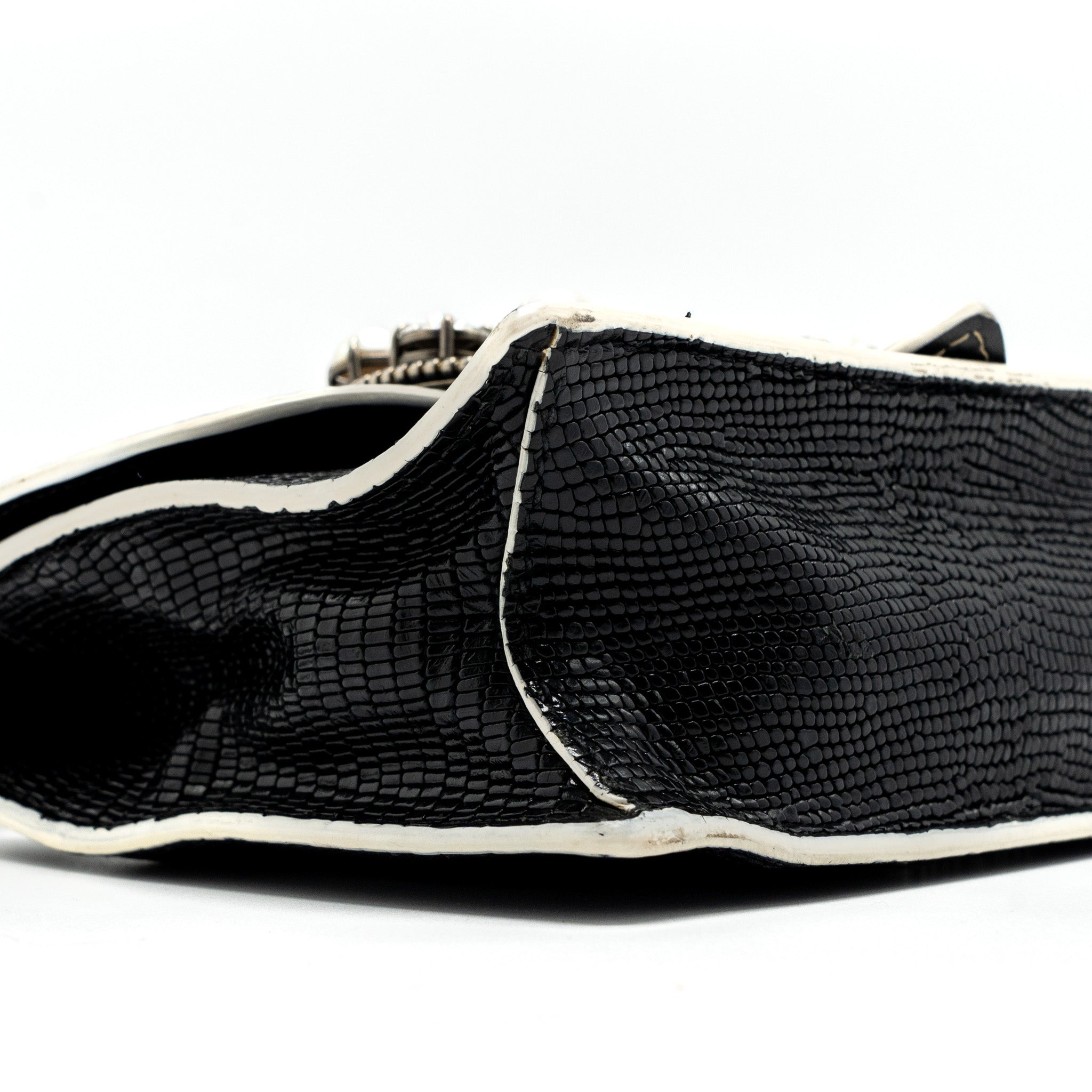 MIU MIU ST.LUCERTOLA EMBOSSED LEATHER BLACK SHW - Image 6