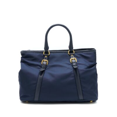 Alternative view of PRADA TESSUTO TOTE BAG NYLON DARK BLUE GHW