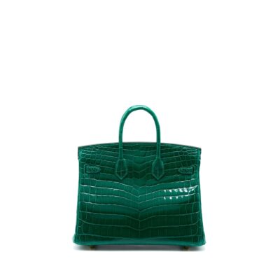 Alternative view of HERMES BIRKIN 25 SHINY CROCODILE 6Q VERT EMERAUDE GHW