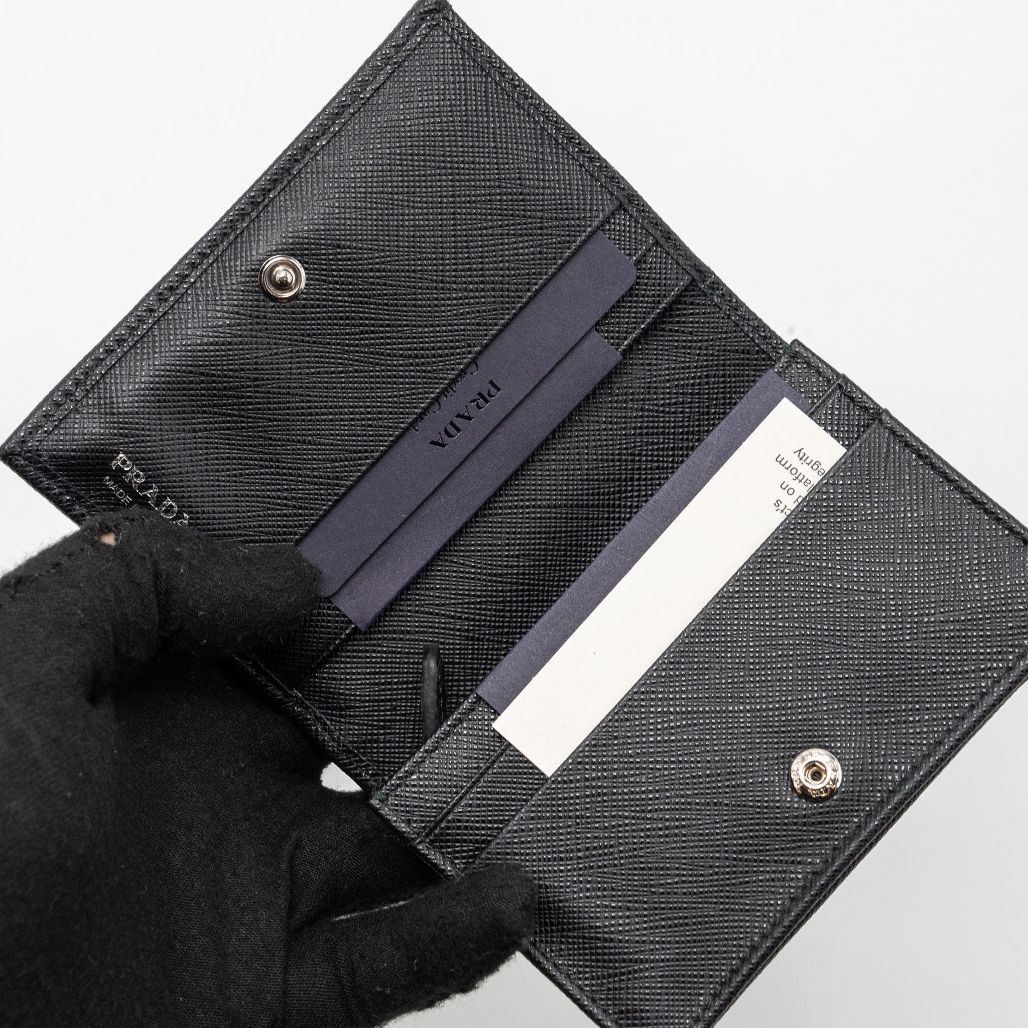 PRADA SAFFIANO WALLET CALFSKIN BLACK SHW - Image 7