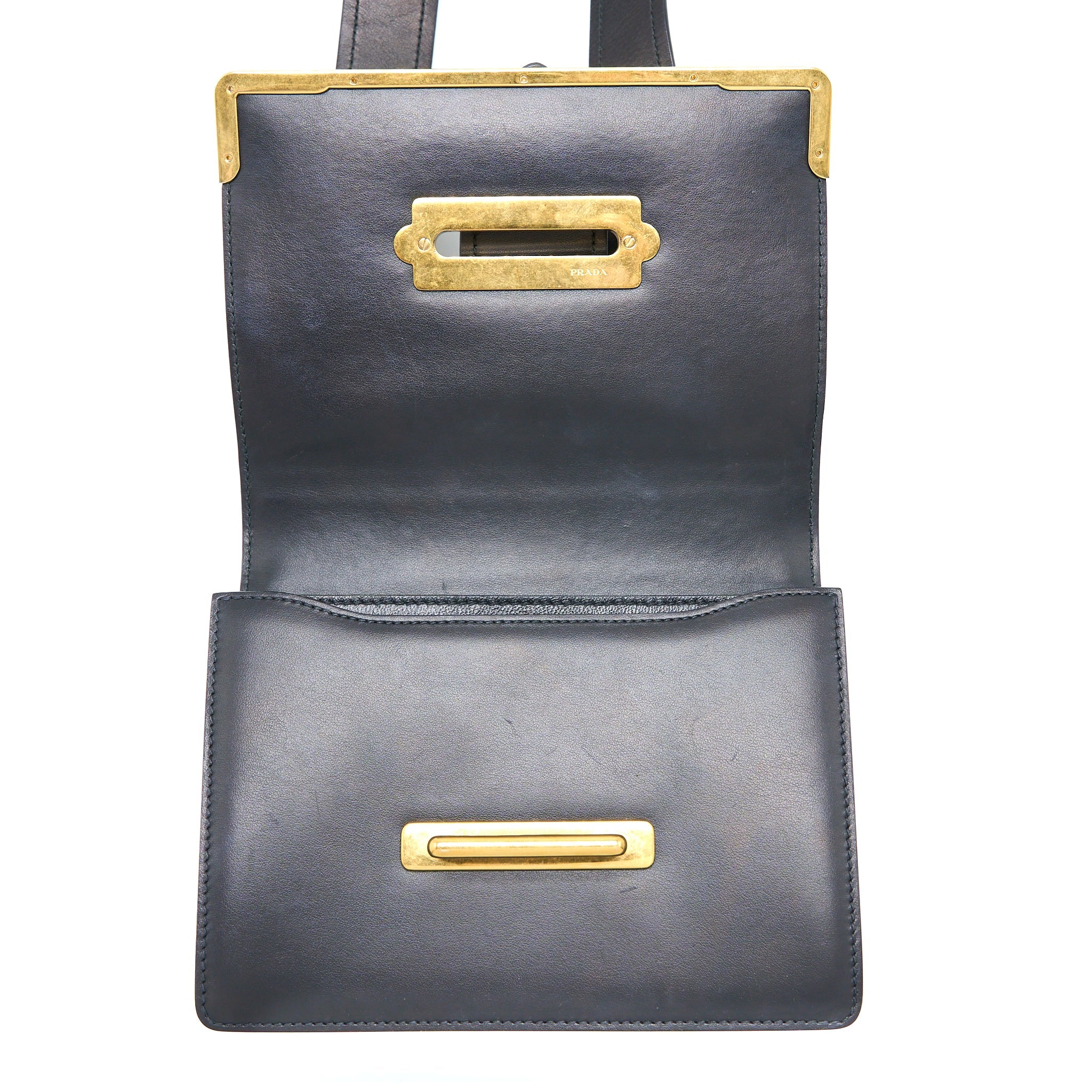 PRADA CAHIER CROSSBODY BAG LEATHER BLACK GHW - Image 13