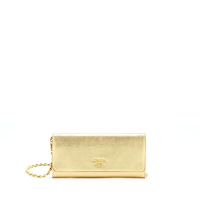 PRADA MINI WALLET ON CHAIN GOLD GHW