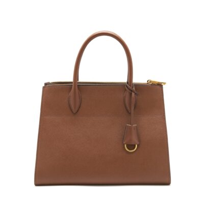 Alternative view of PRADA SAFFIANO BORDA BAG BROWN GHW