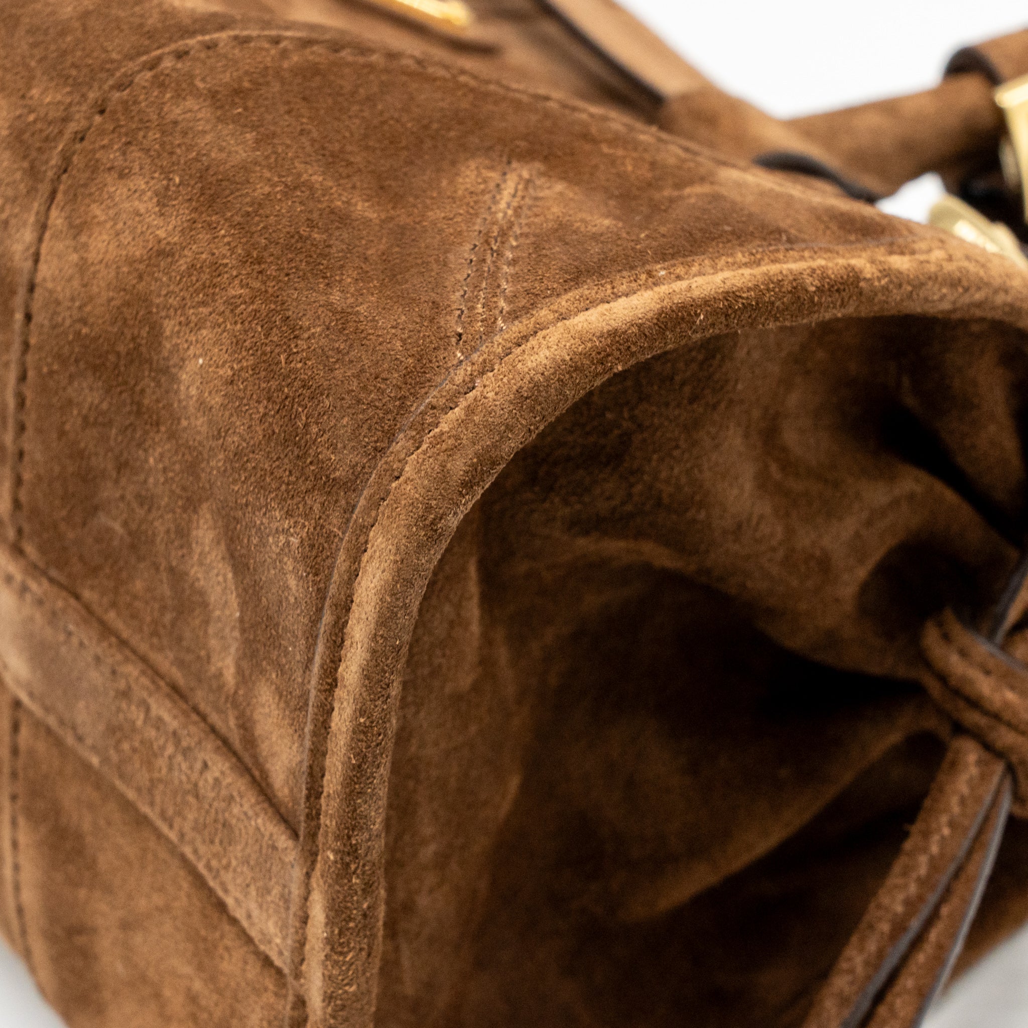PRADA MEDIUM BONNIE HANDBAG SUEDE LEATHER BROWN GHW - Image 8