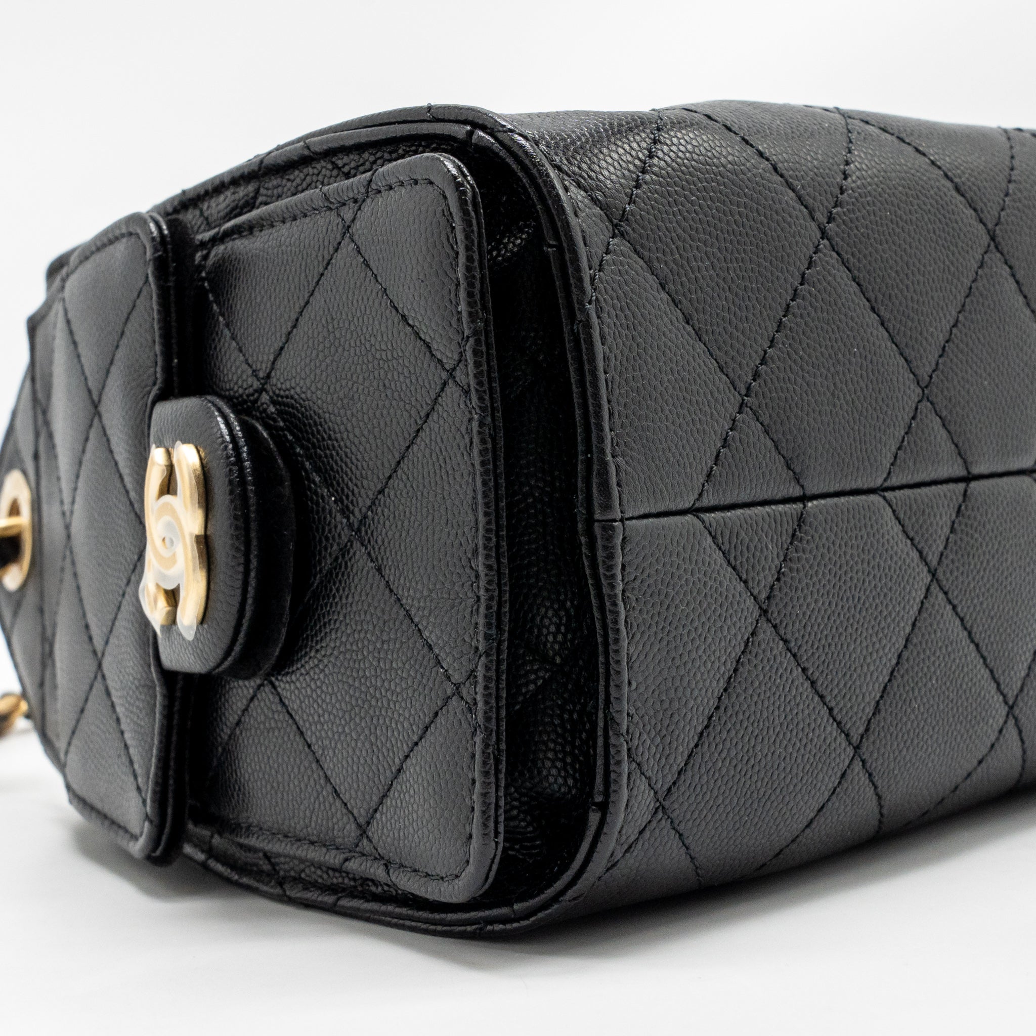 CHANEL MINI 25 BAG CAVIAR BLACK GHW (MICROCHIP) - Image 7