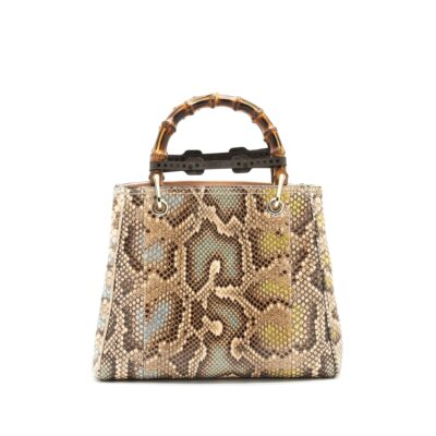 Alternative view of GUCCI PYTHON LEATHER BAMBOO HANDLE DIANA TOTE BAG