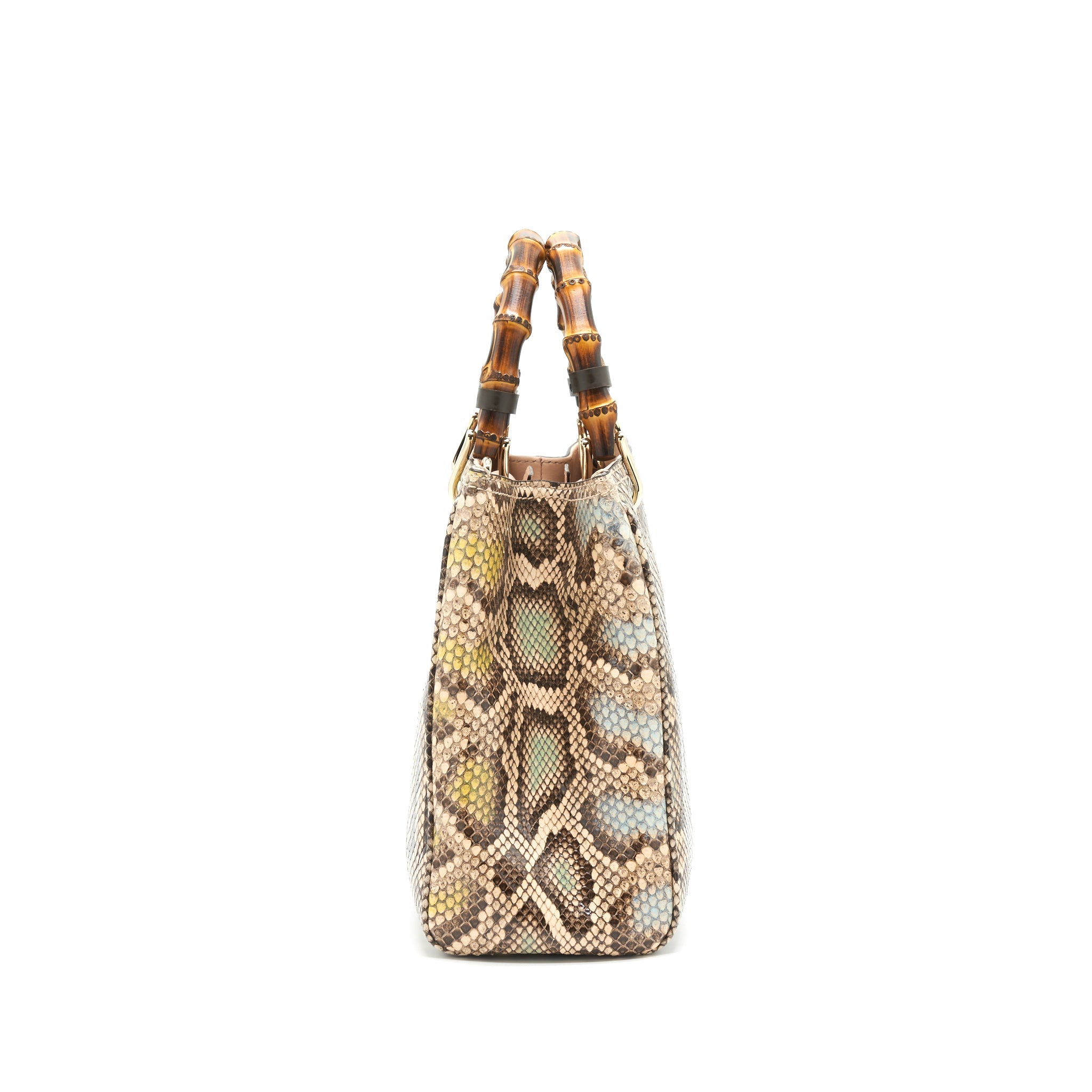 GUCCI PYTHON LEATHER BAMBOO HANDLE DIANA TOTE BAG - Image 3