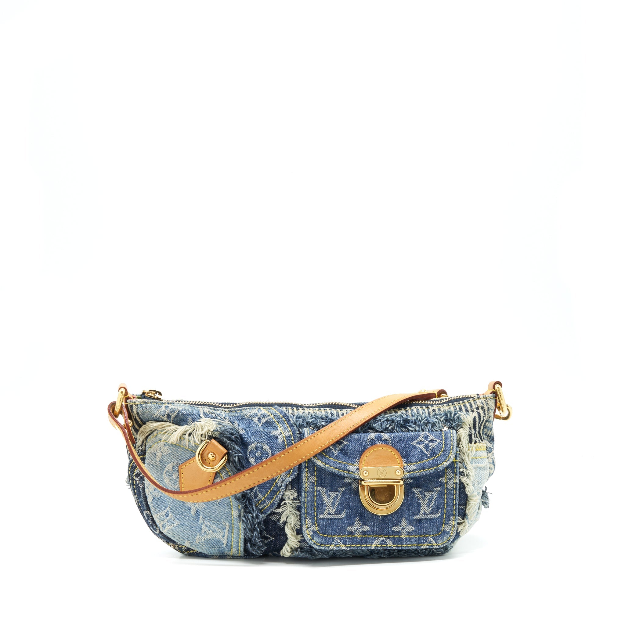 LOUIS VUITTON VINTAGE DENIM SHOULDER BAG MULTICOLOUR