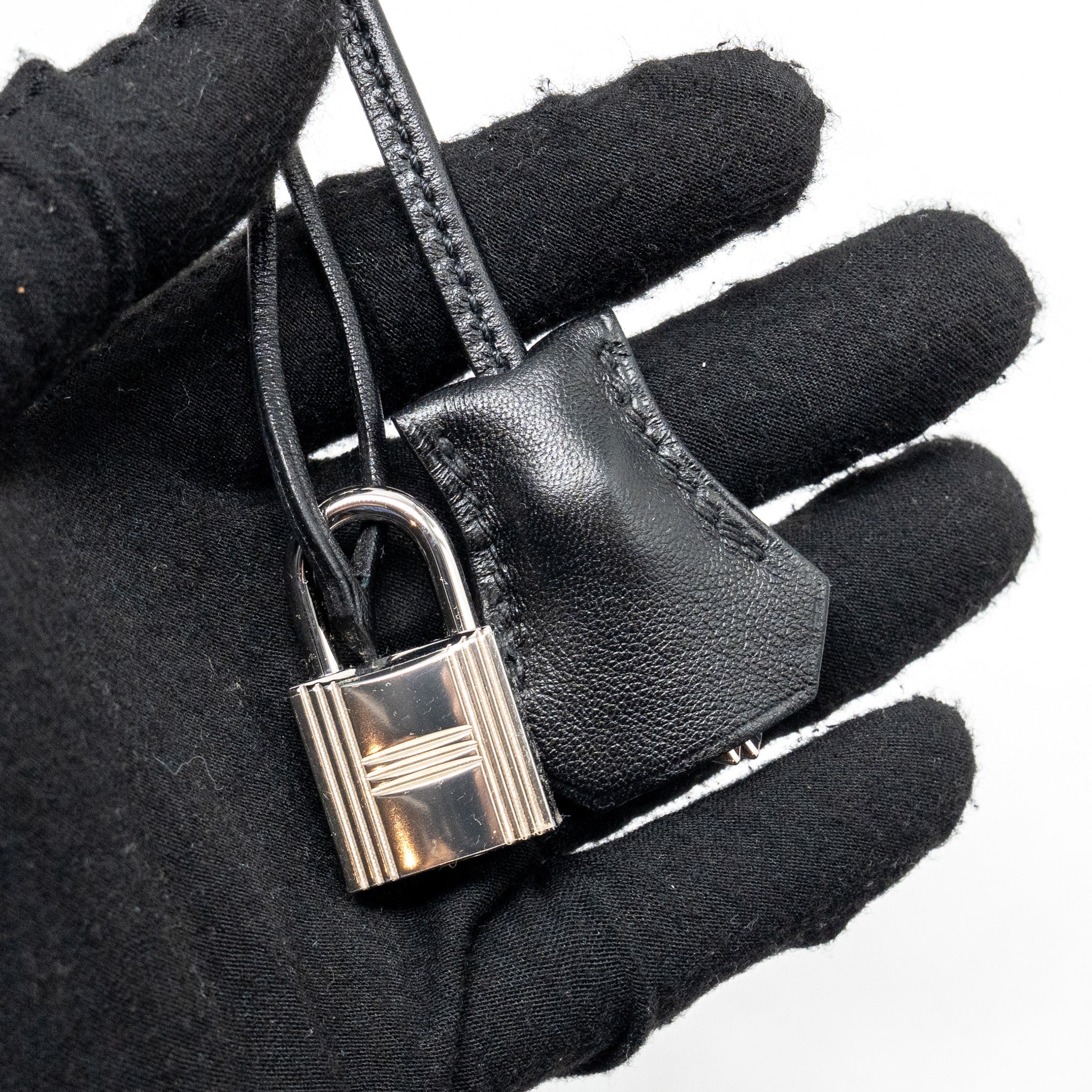 HERMES KELLY 32 LIMITED EDITION TOILE DE WASHED CANVAS / SWIFT LEATHER BLACK / CAVALCADOUR PRINT SHW - Image 21
