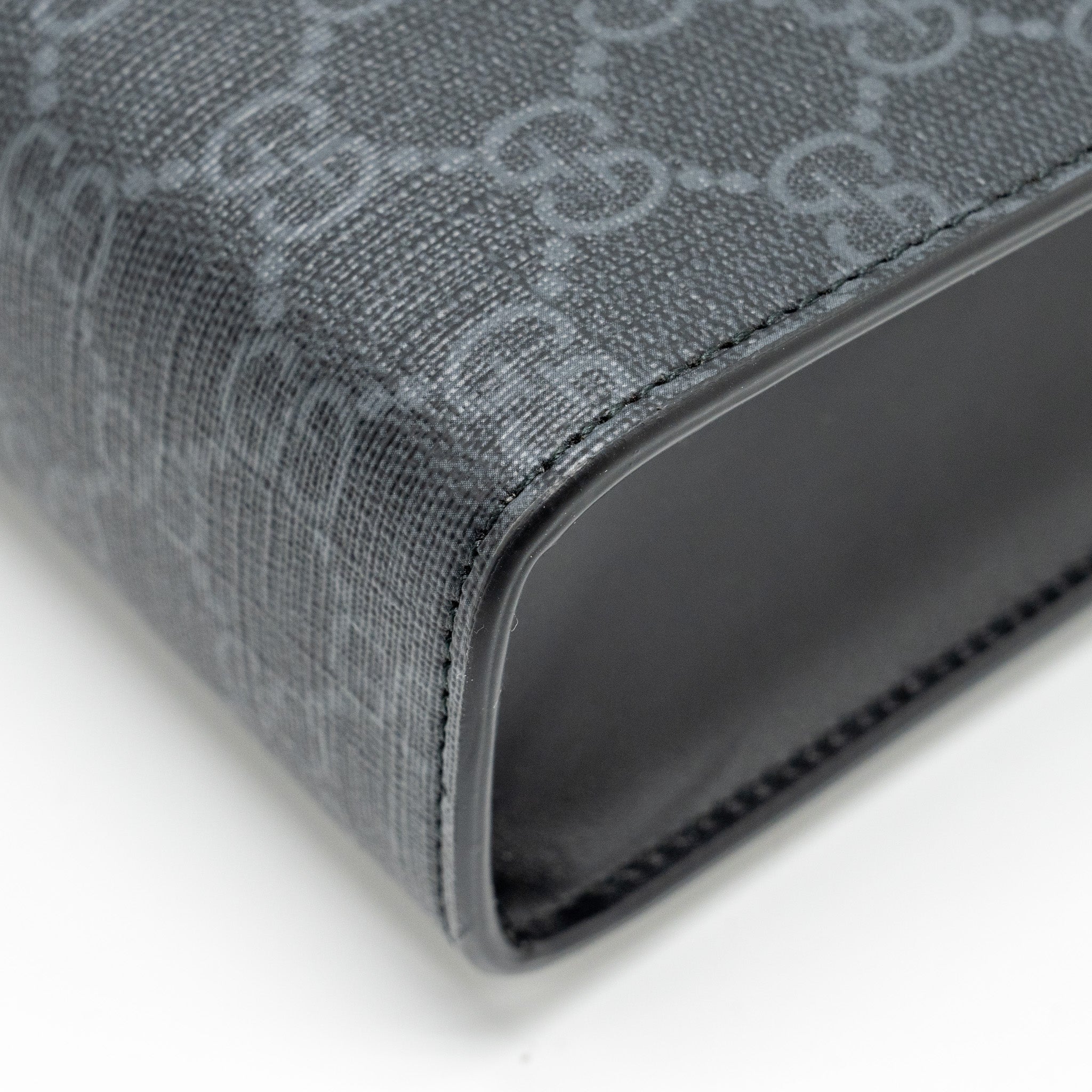 GUCCI GG SUPREME CANVAS / LEATHER ZIP CLUTCH BLACK/ MULTICOLOUR SHW - Image 8