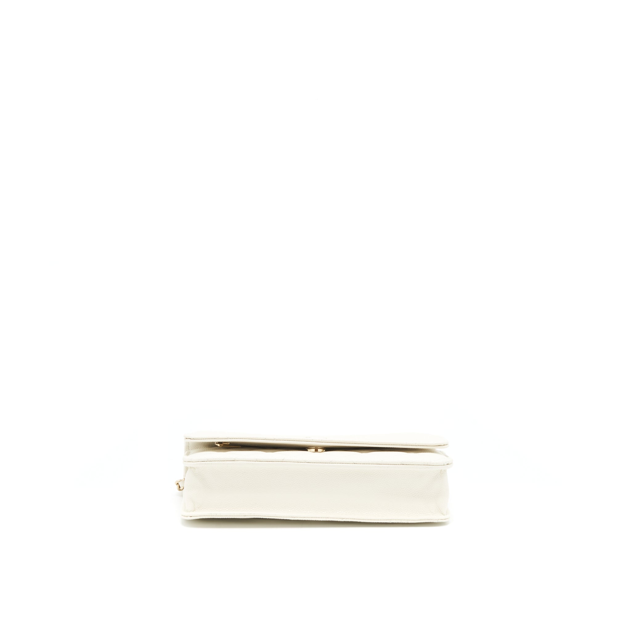 CHANEL CLASSIC WALLET ON CHAIN CAVIAR WHITE LGHW (MICROCHIP) - Image 5