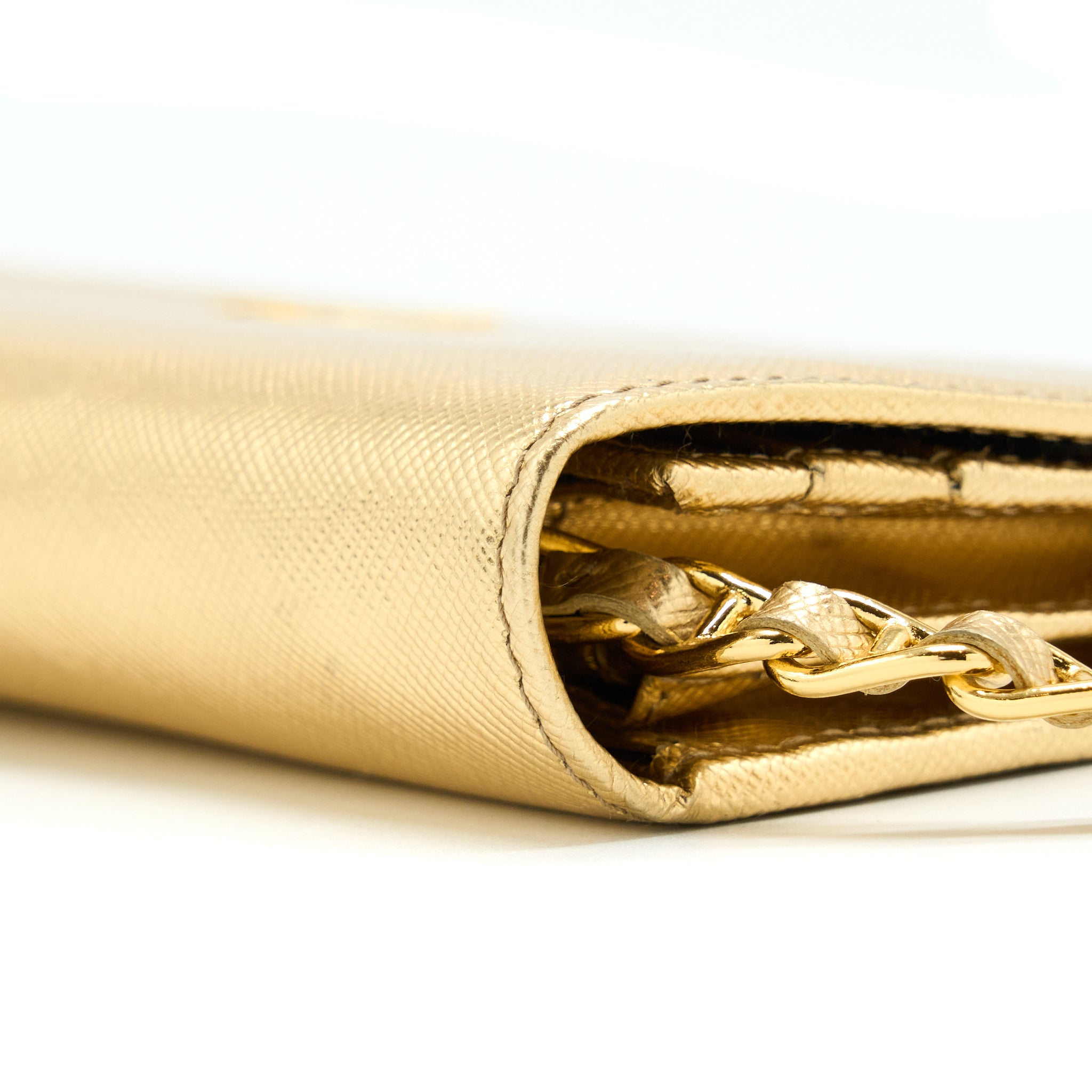 PRADA MINI WALLET ON CHAIN GOLD GHW - Image 6