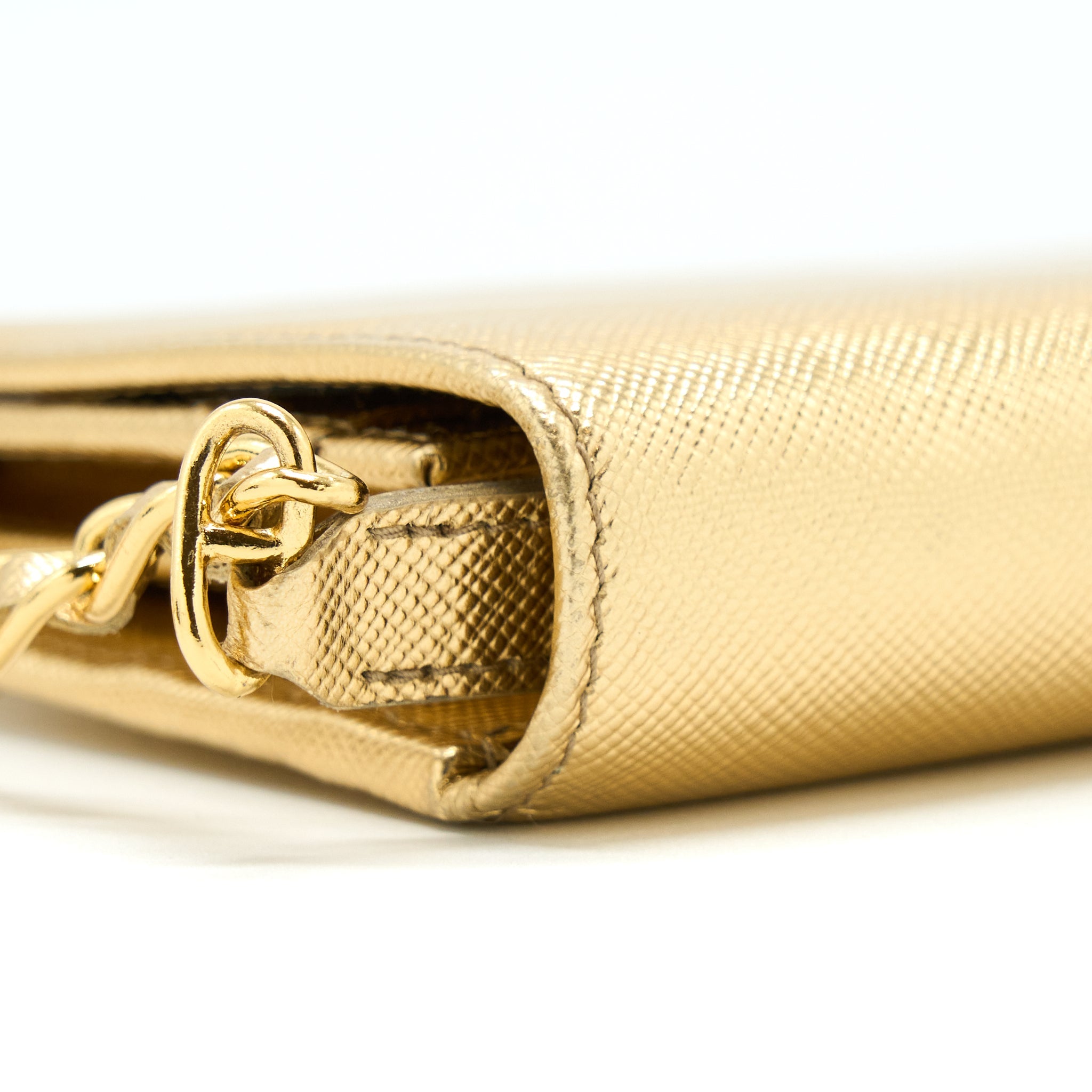 PRADA MINI WALLET ON CHAIN GOLD GHW - Image 5